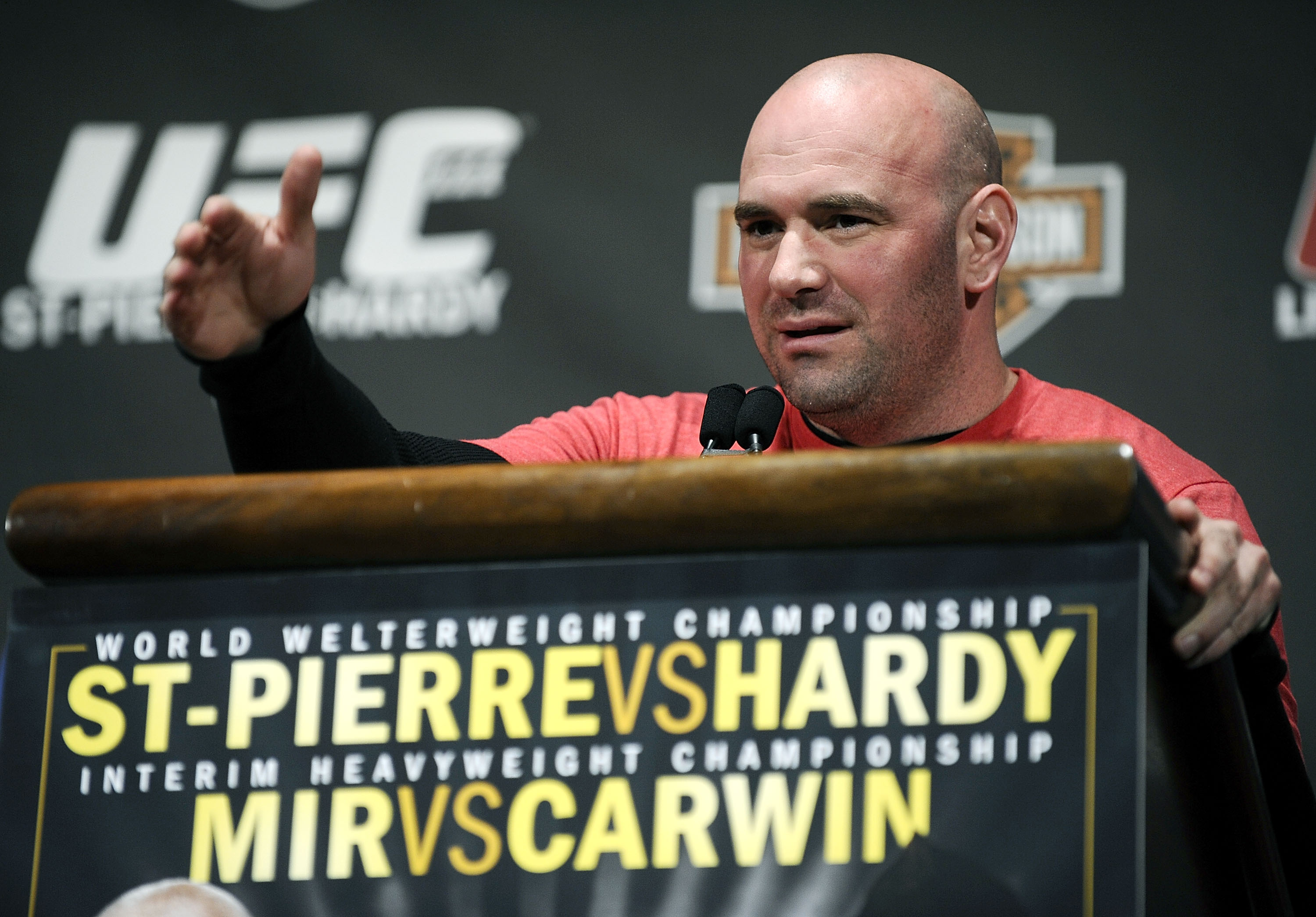 NEW YORK - MARCH 24:  Dana White, president of the UFC, speaks at a press conference for UFC 111 at Radio City Music Hall on March 24, 2010 in New York City.  (Photo by Jeff Zelevansky/Getty Images)