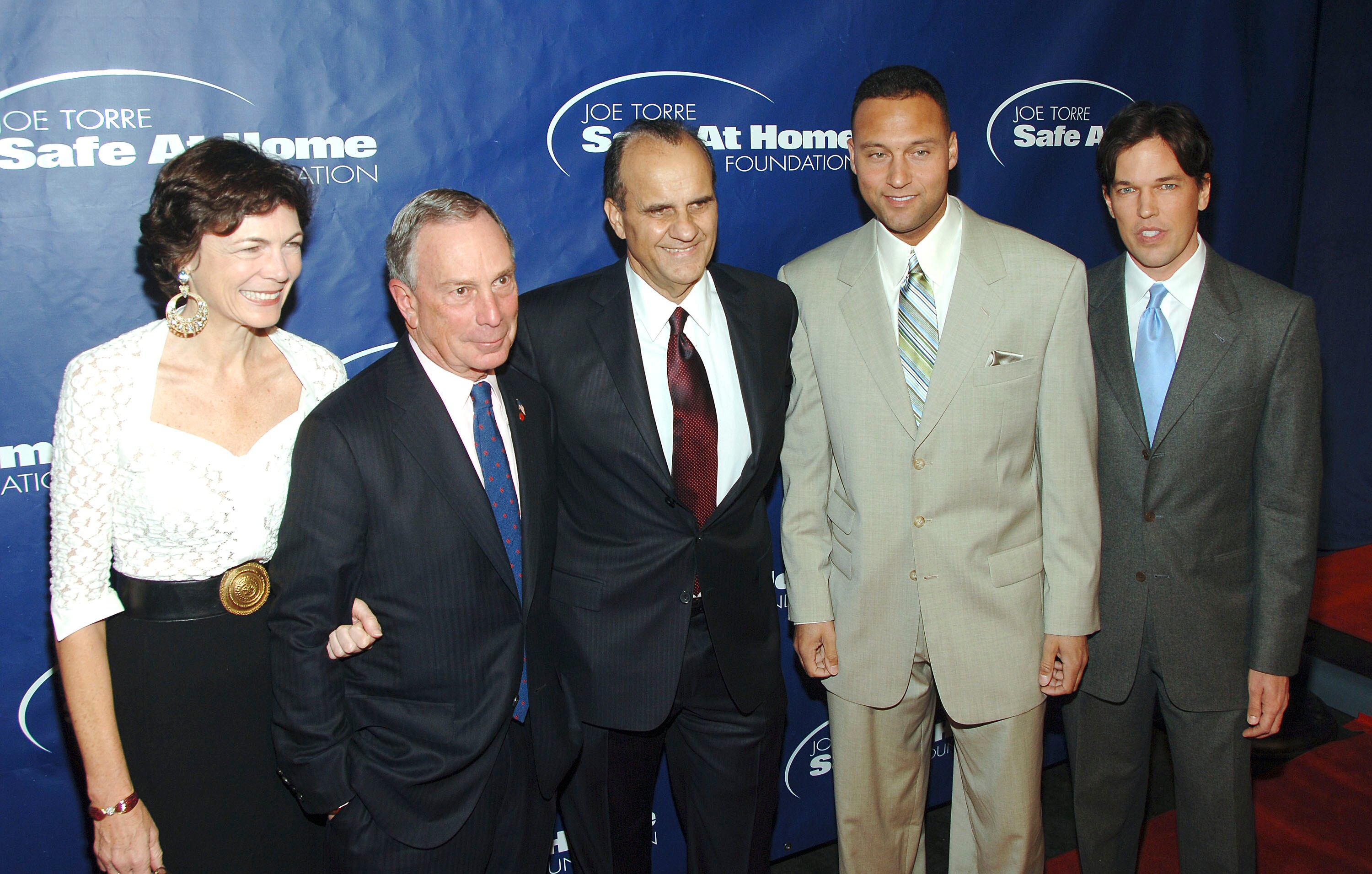 NEW YORK - NOVEMBER 9: (L-R) Diana Taylor, New York City Mayor Michael Bloomberg, Joe Torre, Derek Jeter and Andy Dover attend Joe Torre's Safe at Home 5th Annual Gala on November 9, 2007 in New York City.  (Photo by Andrew H. Walker/Getty Images)