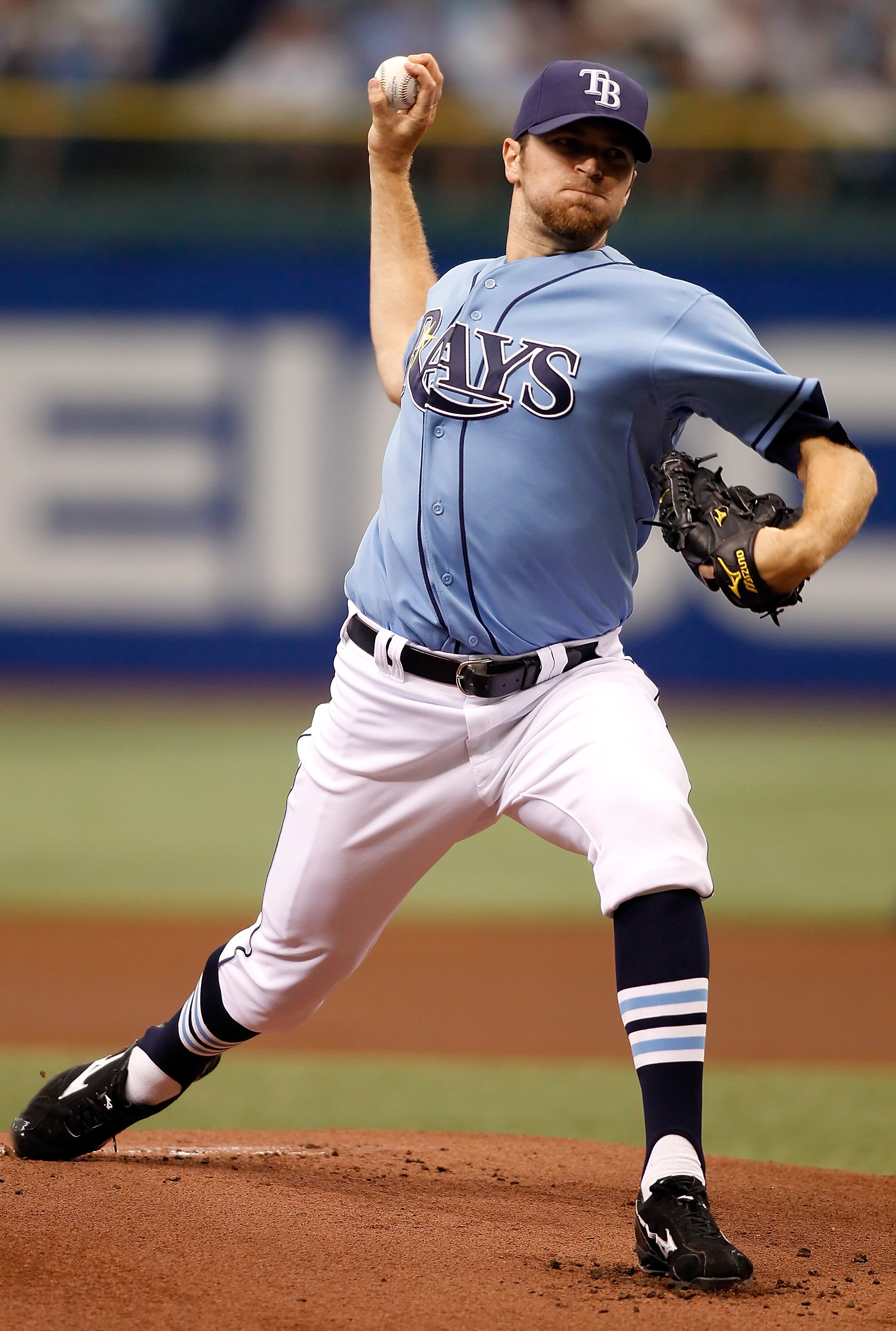 ST. PETERSBURG - JUNE 27:  Pitcher Wade Davis #40 of the Tampa Bay Rays pitches against the Arizona Diamondbacks during the game at Tropicana Field on June 27, 2010 in St. Petersburg, Florida.  (Photo by J. Meric/Getty Images)