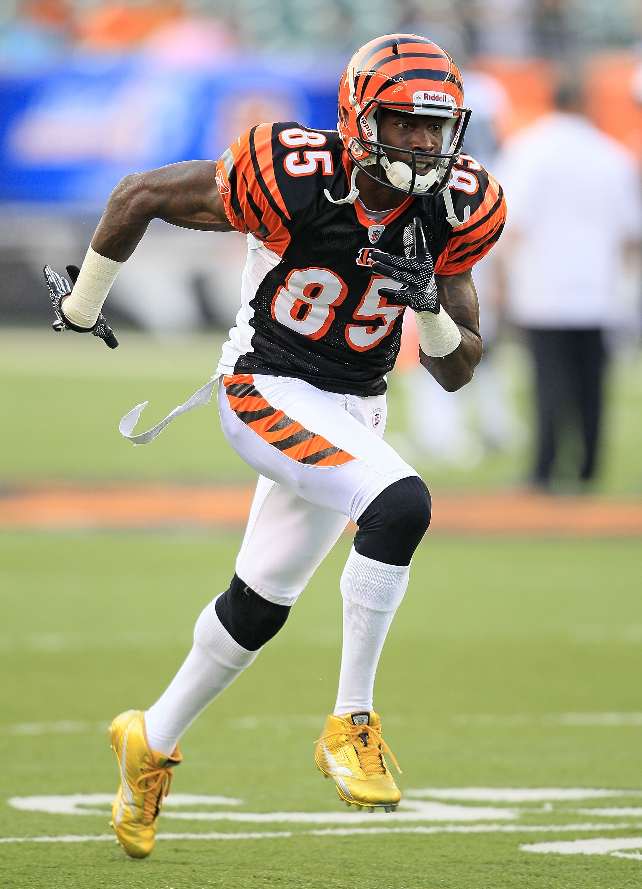 CINCINNATI - AUGUST 20:  Chad Ochocinco #85 of the Cincinnati Bengals is pictured before the NFL preseason game against the Philadelphia Eagles at Paul Brown Stadium on August 20, 2010 in Cincinnati, Ohio.  (Photo by Andy Lyons/Getty Images)