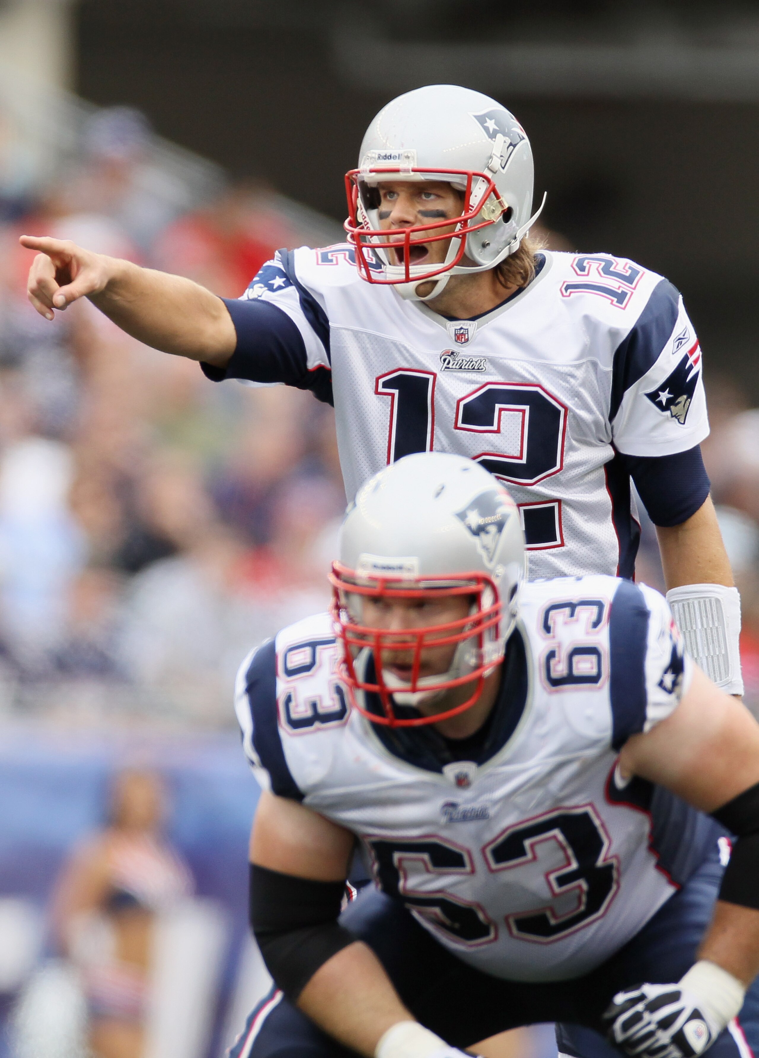 FOXBORO, MA - SEPTEMBER 12:  Tom Brady #12 of the New England Patriots calls out the play in the second half against the Cincinnati Bengals during the NFL season opener on September 12, 2010 at Gillette Stadium in Foxboro, Massachusetts.  (Photo by Elsa/G