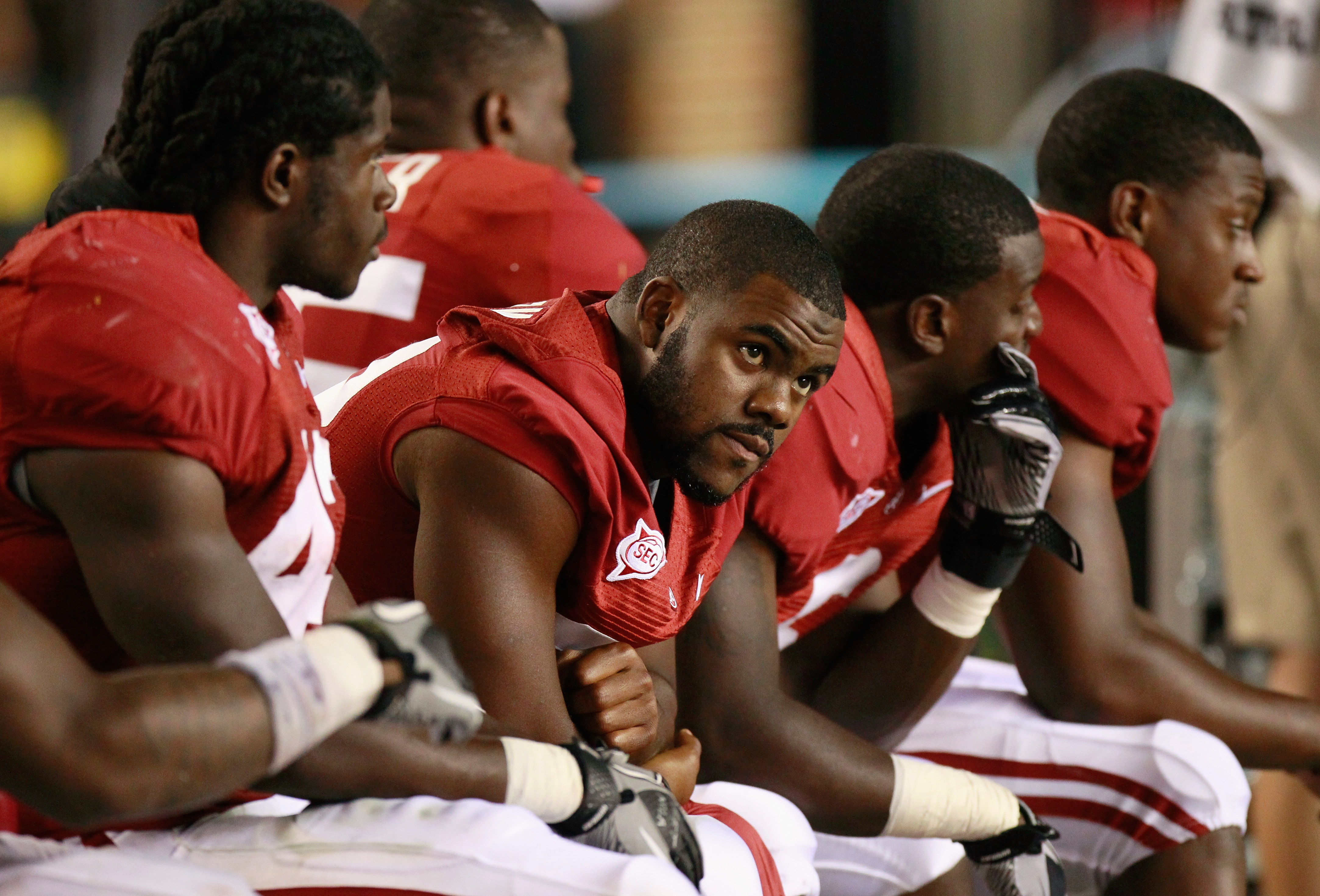 TUSCALOOSA, AL - SEPTEMBER 11:  Mark Ingram #22 of the Alabama Crimson Tide looks on from the sidelines against the Penn State Nittany Lions at Bryant-Denny Stadium on September 11, 2010 in Tuscaloosa, Alabama.  (Photo by Kevin C. Cox/Getty Images)