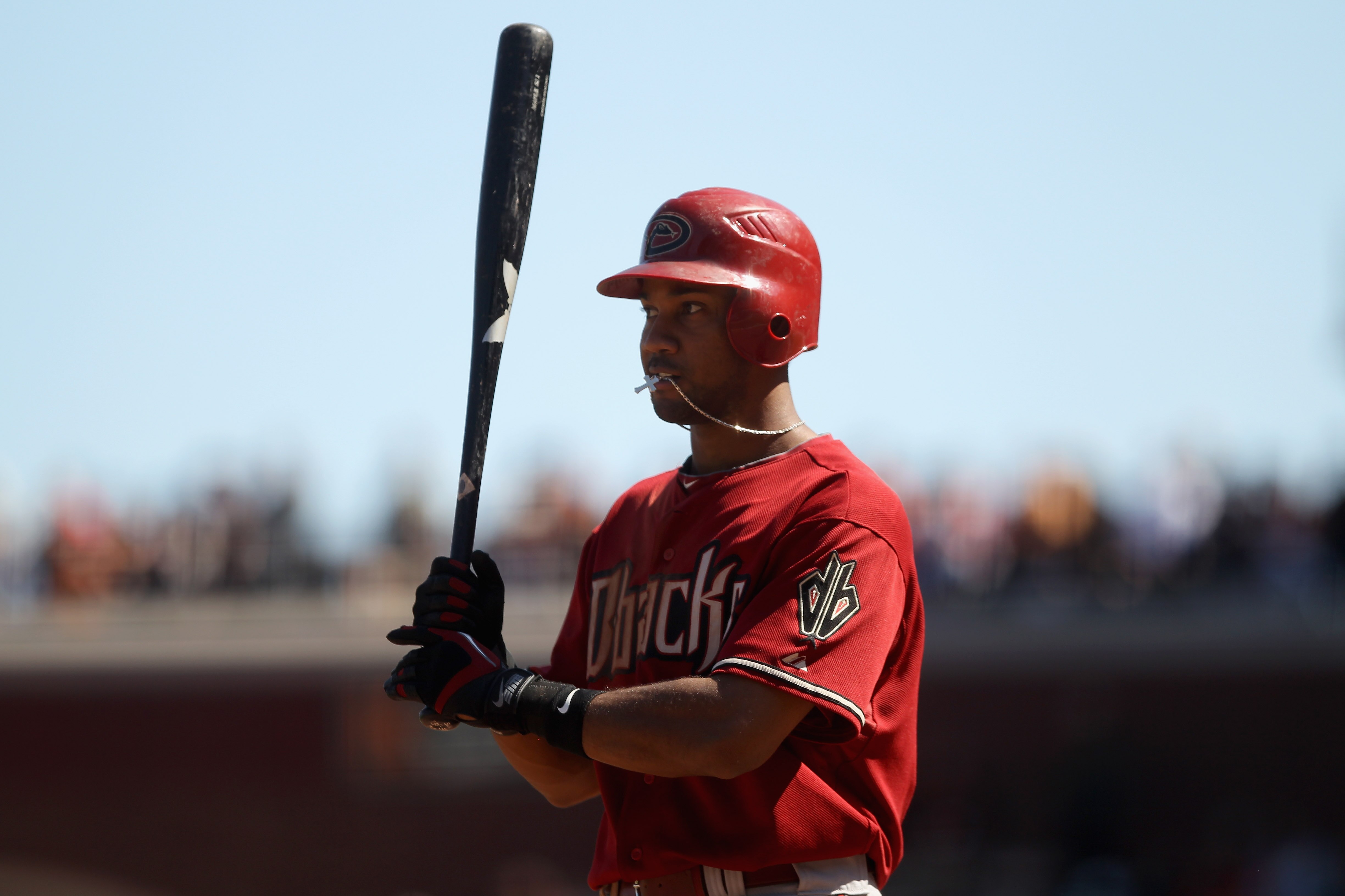 SAN FRANCISCO - AUGUST 29:  Chris Young #24 of the Arizona Diamondbacks prepares to bat with his cross in his mouth against the San Francisco Giants at AT&T Park on August 29, 2010 in San Francisco, California.  (Photo by Ezra Shaw/Getty Images)