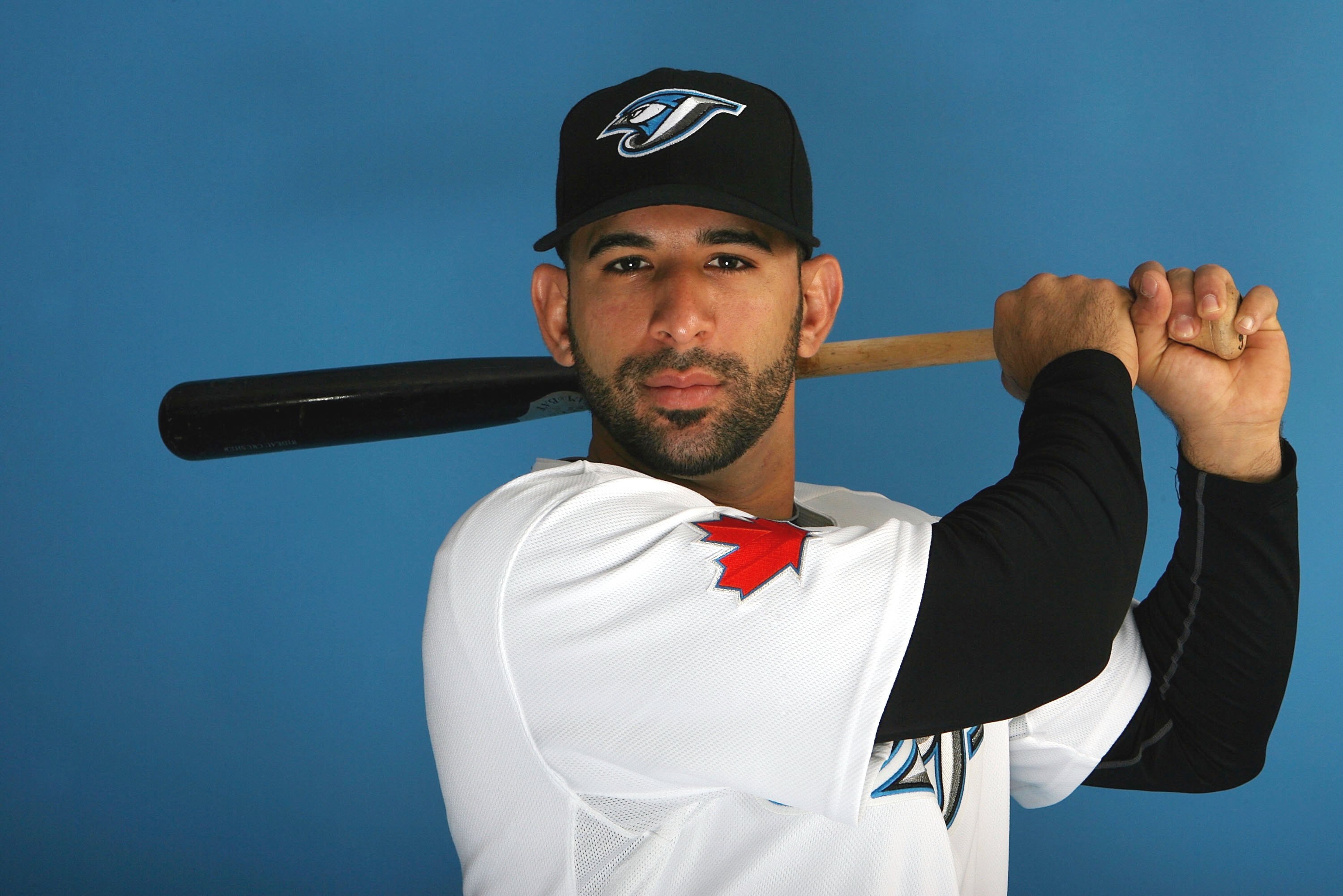 DUNEDIN, FL - MARCH 01:  Jose Bautista #19 of the Toronto Blue Jays poses for photos during media day  on March 1, 2010 in Dunedin, Florida.  (Photo by Marc Serota/Getty Images)