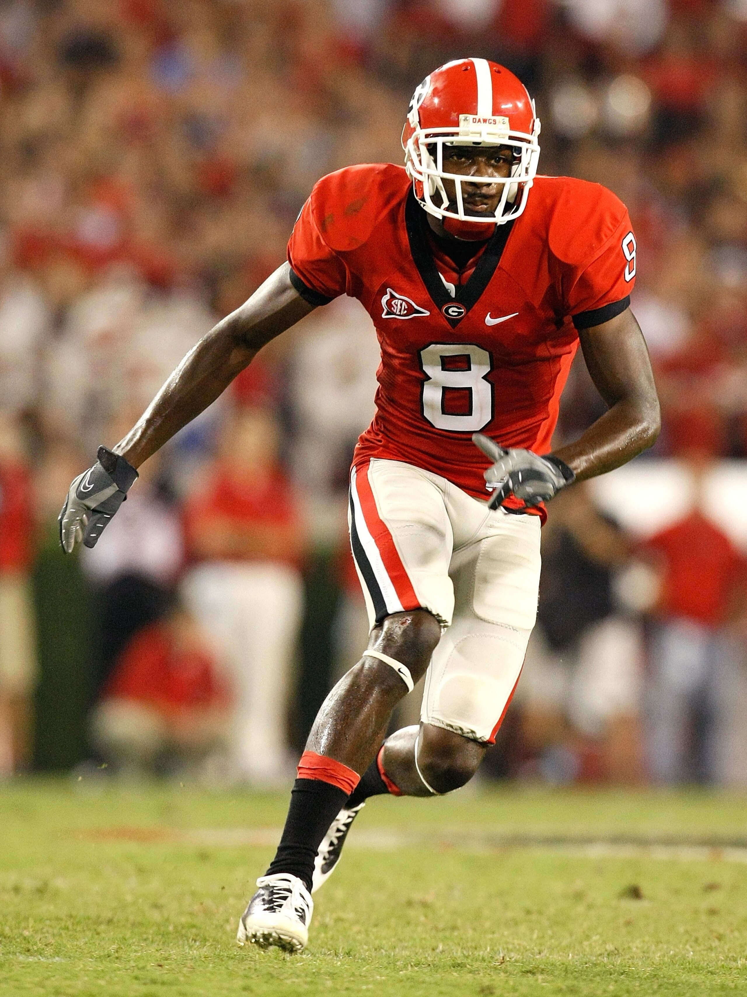 ATHENS, GA - SEPTEMBER 12:  A.J. Green #8 of the Georgia Bulldogs against the South Carolina Gamecocks at Sanford Stadium on September 12, 2009 in Athens, Georgia.  (Photo by Kevin C. Cox/Getty Images)
