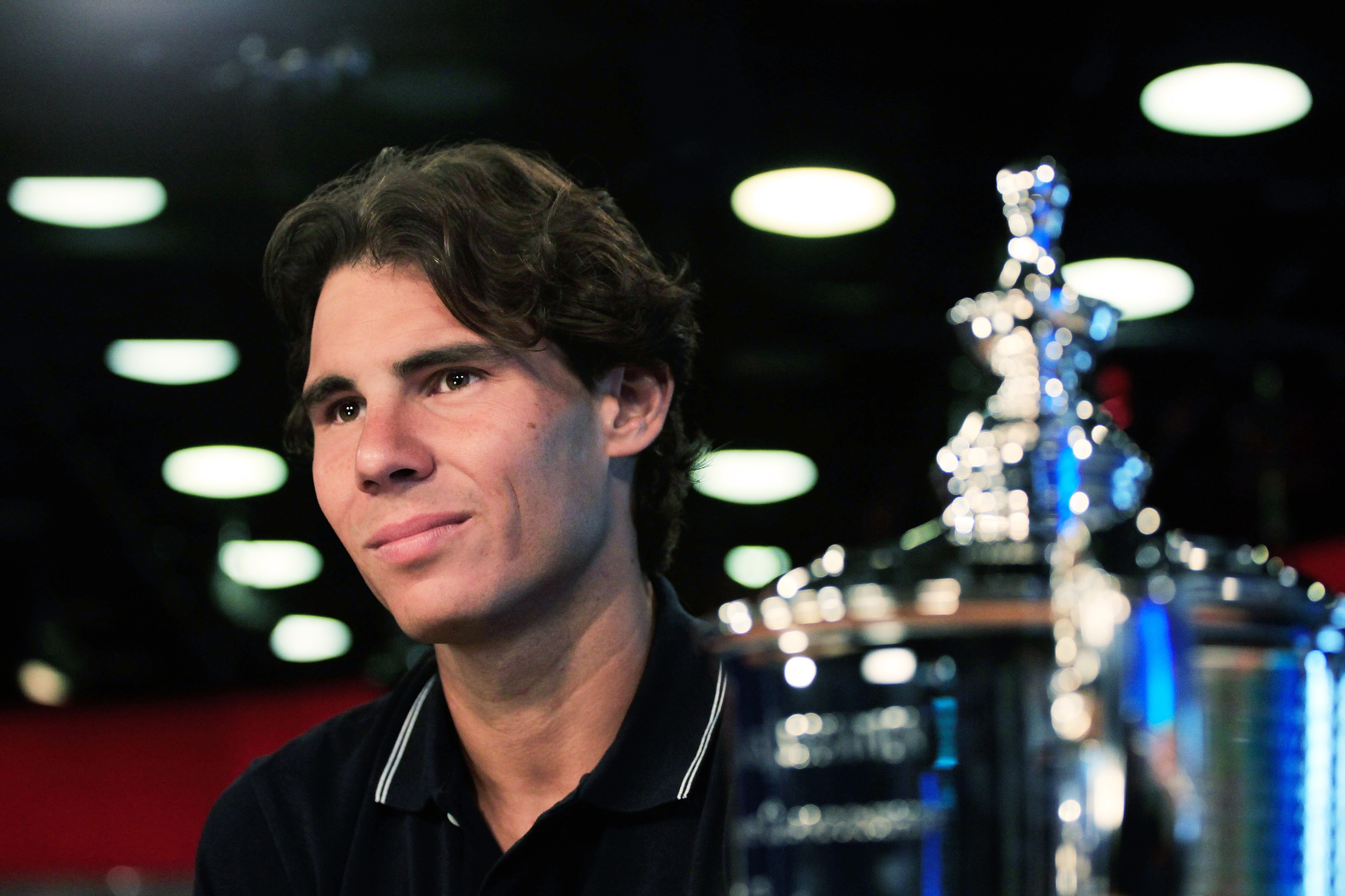 NEW YORK - SEPTEMBER 14:  Rafael Nadal of Spain, the 2010 U.S. Open Champion is interviewed on CNN International on September 14, 2010 in New York City.  (Photo by Chris Trotman/Getty Images for ATP)