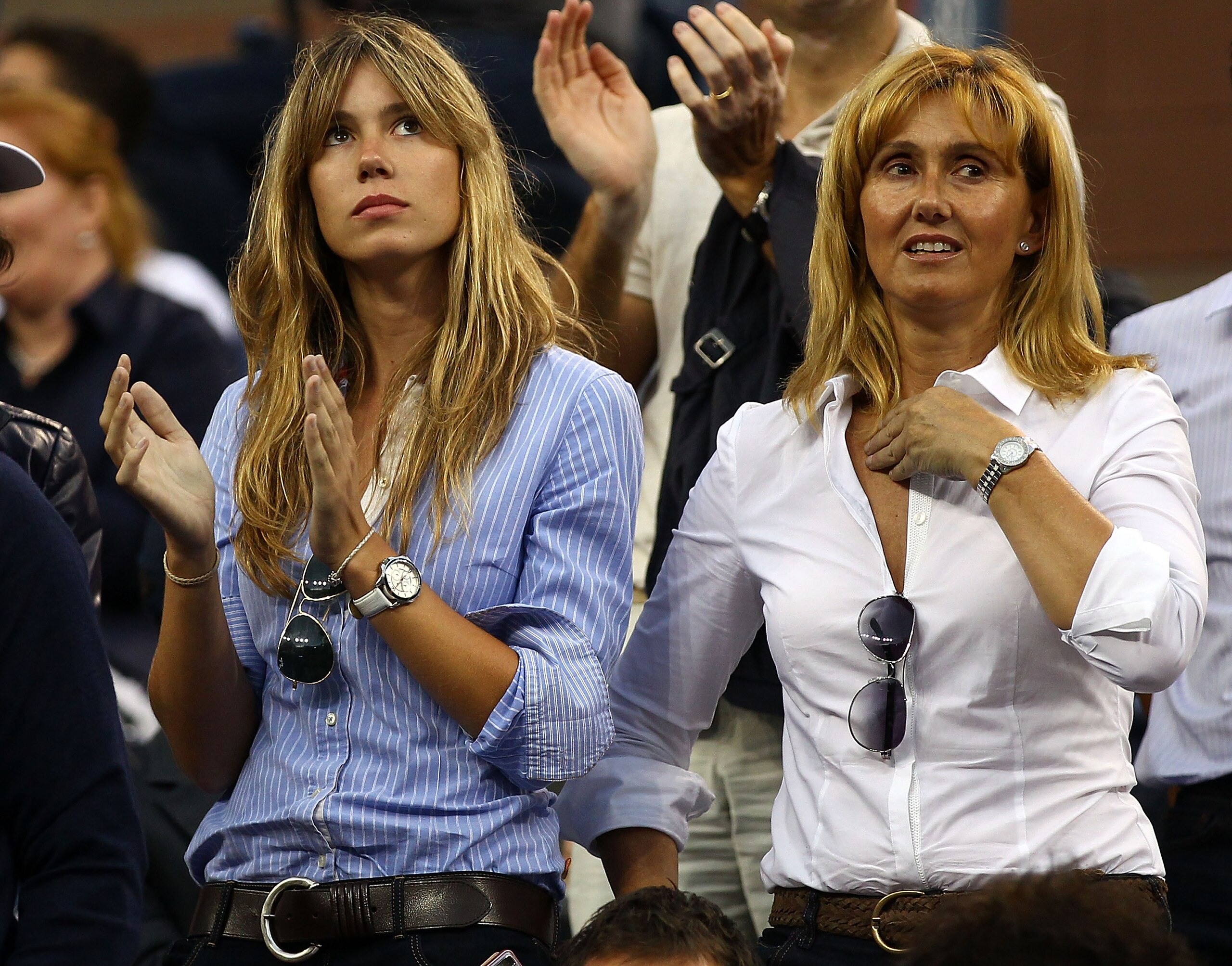 NEW YORK - SEPTEMBER 13: (L-R) María Isabel Nadal and Ana María Parera, Rafael Nadal's sister and mother, watch the men's singles final match between Novak Djokovic of Serbia and Rafael Nadal of Spain during day fifteen of the 2010 U.S. Open at the USTA NEW YORK - SEPTEMBER 13: (L-R) María Isabel Nadal and Ana María Parera, Rafael Nadal's sister and mother, watch the men's singles final match between Novak Djokovic of Serbia and Rafael Nadal of Spain during day fifteen of the 2010 U.S. Open at the USTA