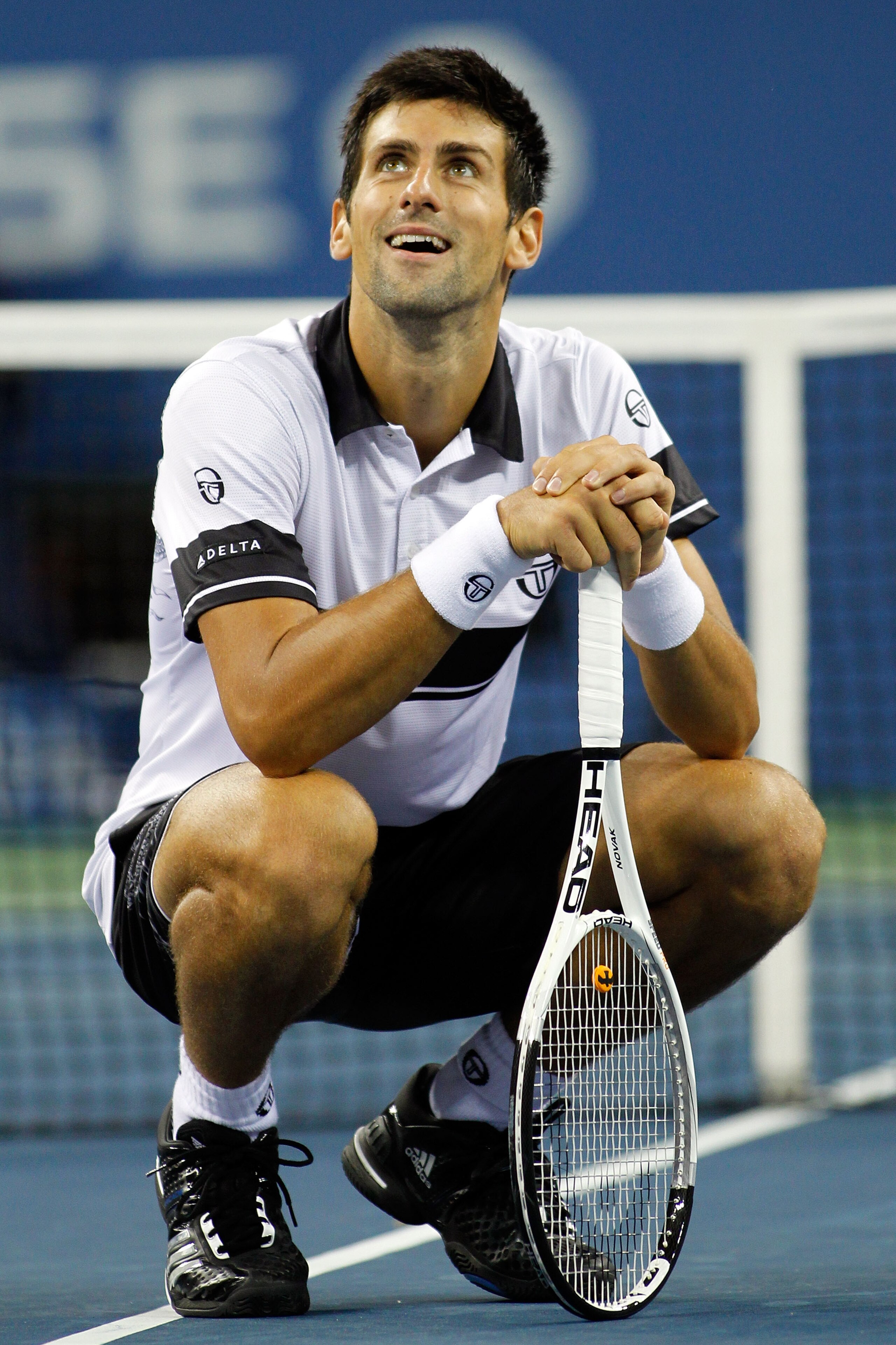 NEW YORK - SEPTEMBER 13:  Novak Djokovic of Serbia reacts while playing against Rafael Nadal of Spain during their men's singles final match on day fifteen of the 2010 U.S. Open at the USTA Billie Jean King National Tennis Center on September 13, 2010 in