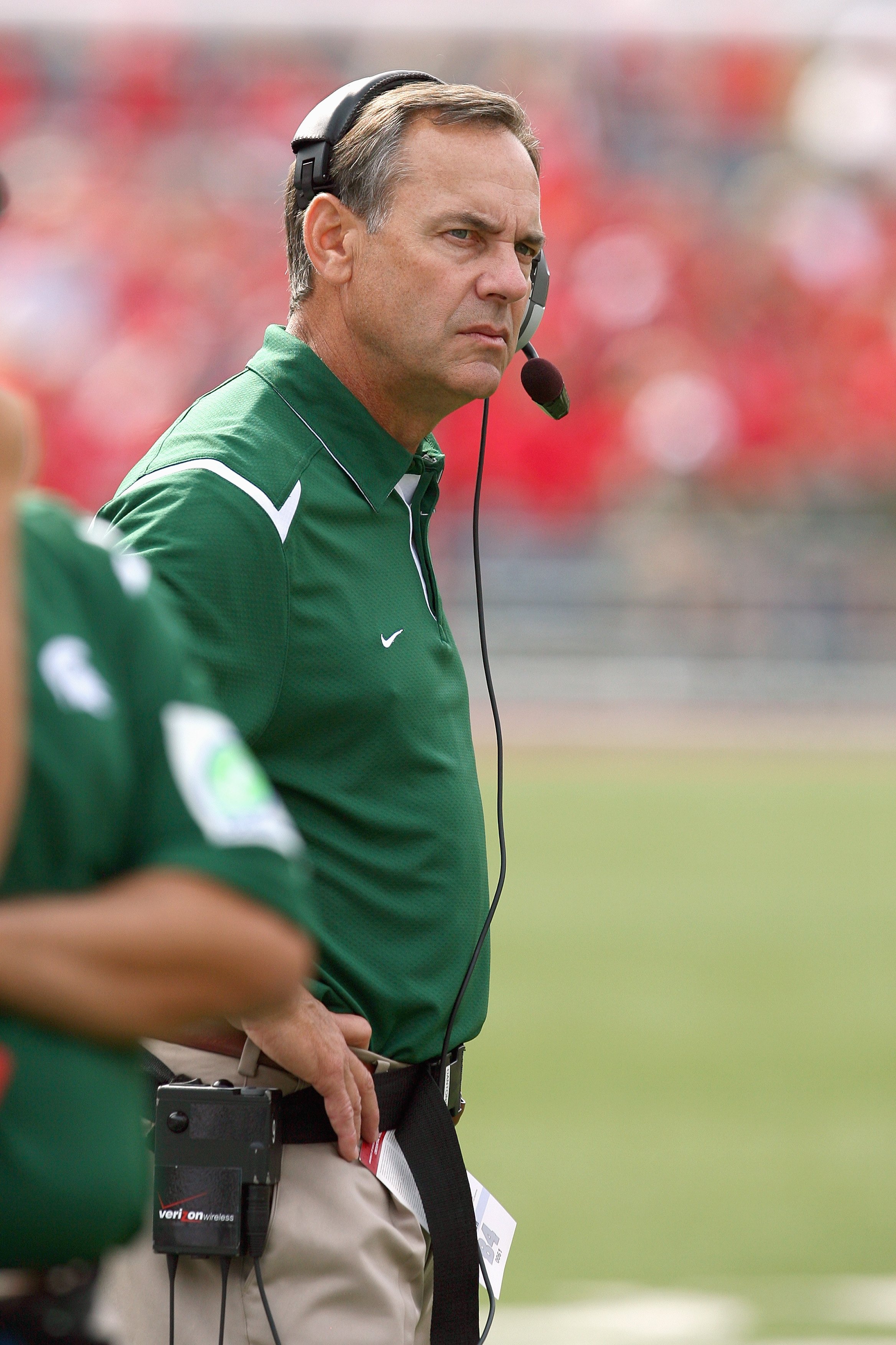 MADISON, WI - SEPTEMBER 26: Head coach Mark Dantonio of the Michigan State Spartans looks on from the sidelines against the Wisconsin Badgers on September 26, 2009 at Camp Randall Stadium in Madison, Wisconsin. (Photo by Jonathan Daniel/Getty Images)