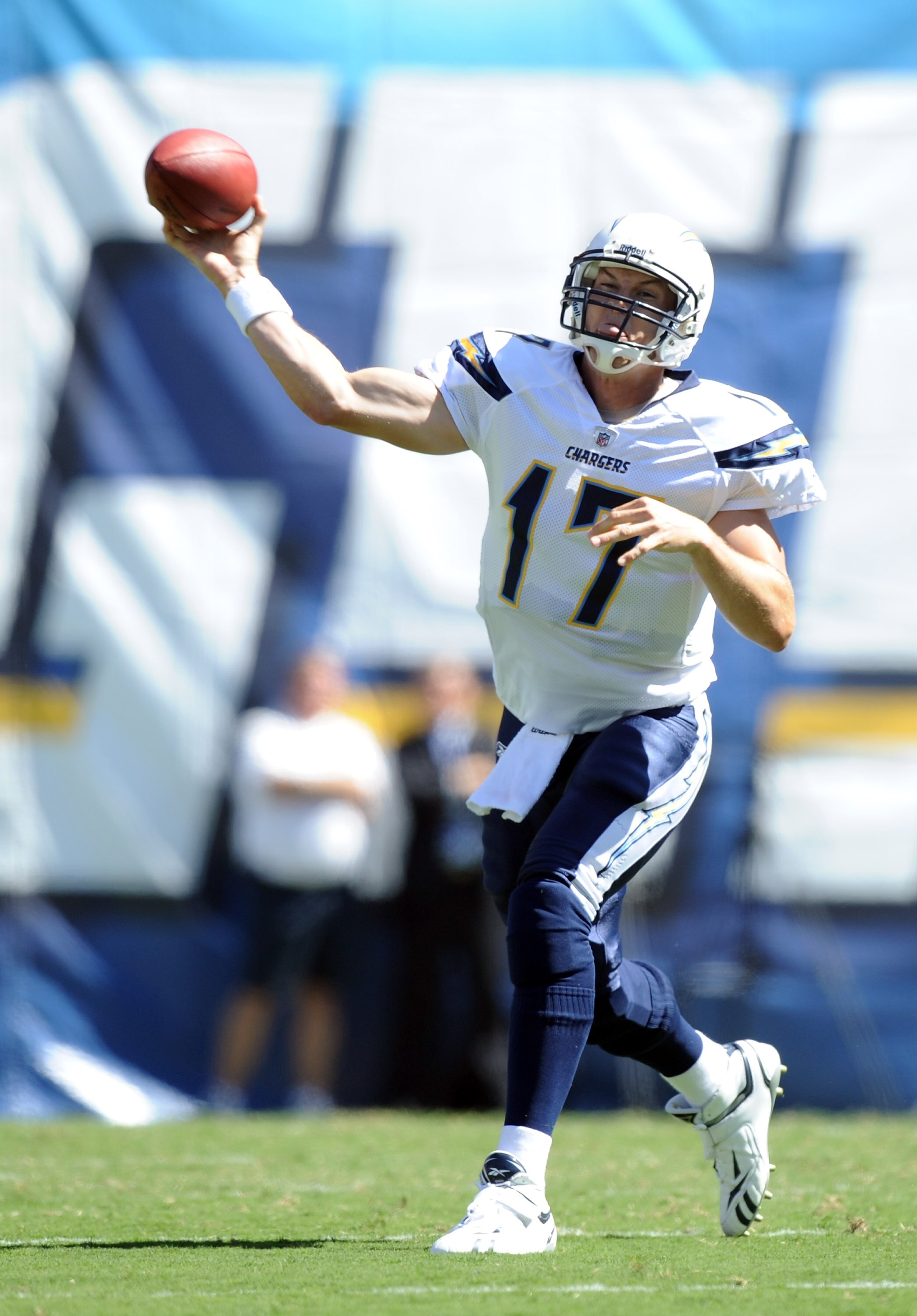 SAN DIEGO - SEPTEMBER 19:  Philip Rivers #17 of the San Diego Chargers passes against the Jacksonville Jaguars during the second quarter at Qualcomm Stadium on September 19, 2010 in San Diego, California.  (Photo by Harry How/Getty Images)