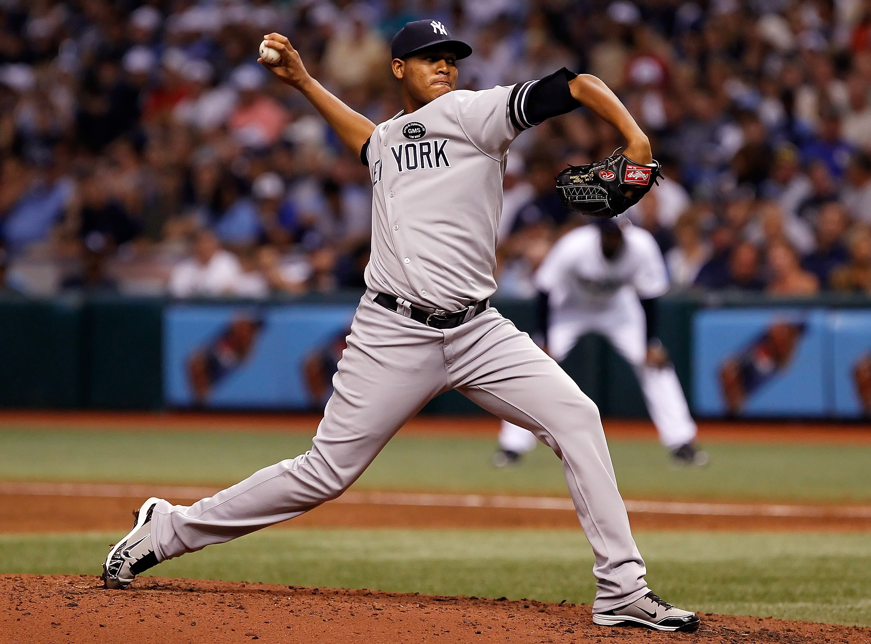 ST PETERSBURG, FL - SEPTEMBER 14:  Pitcher Ivan Nova #47 of the New York Yankees pitches against the Tampa Bay Rays during the game at Tropicana Field on September 14, 2010 in St. Petersburg, Florida.  (Photo by J. Meric/Getty Images)