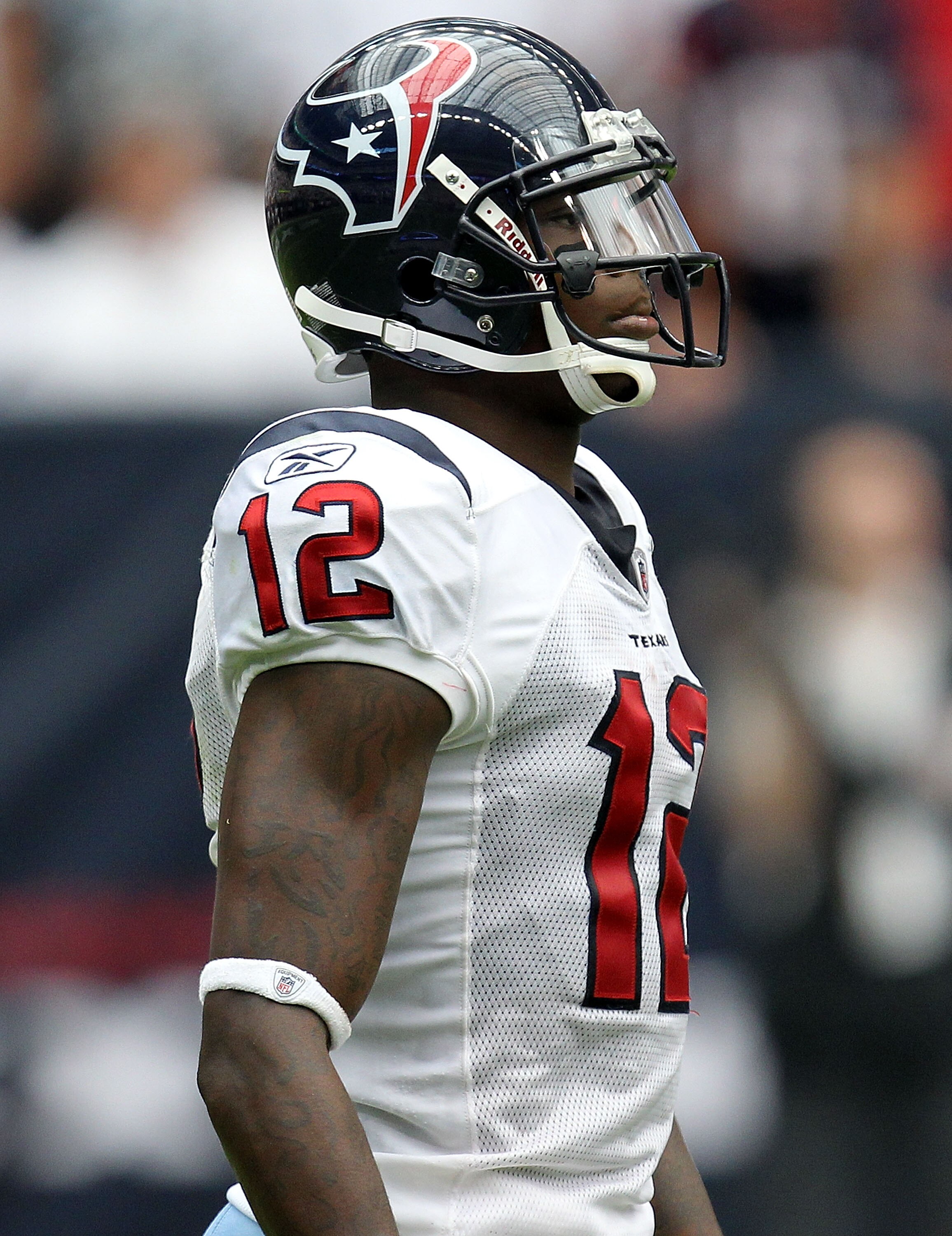 HOUSTON - SEPTEMBER 12:  Wide receiver Jacoby Jones #12 of the Houston Texans at Reliant Stadium on September 12, 2010 in Houston, Texas.  (Photo by Ronald Martinez/Getty Images)