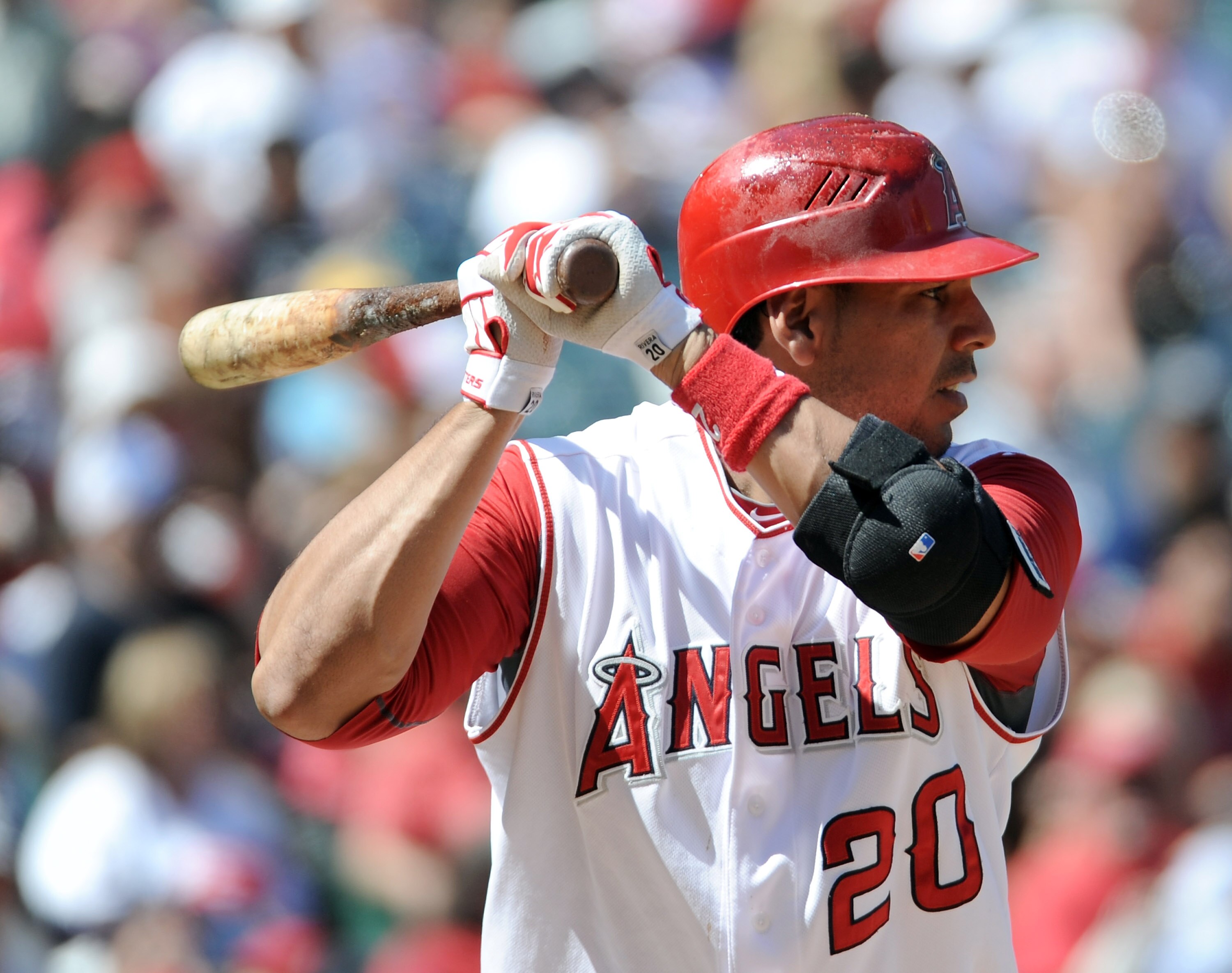 ANAHEIM, CA - SEPTEMBER 12: Juan Rivera #20 of the Los Angeles Angels of Anaheim at bat against the Seattle Mariners during the game at Angel Stadium on September 12, 2010 in Anaheim, California. (Photo by Harry How/Getty Images) ANAHEIM, CA - SEPTEMBER 12: Juan Rivera #20 of the Los Angeles Angels of Anaheim at bat against the Seattle Mariners during the game at Angel Stadium on September 12, 2010 in Anaheim, California. (Photo by Harry How/Getty Images)