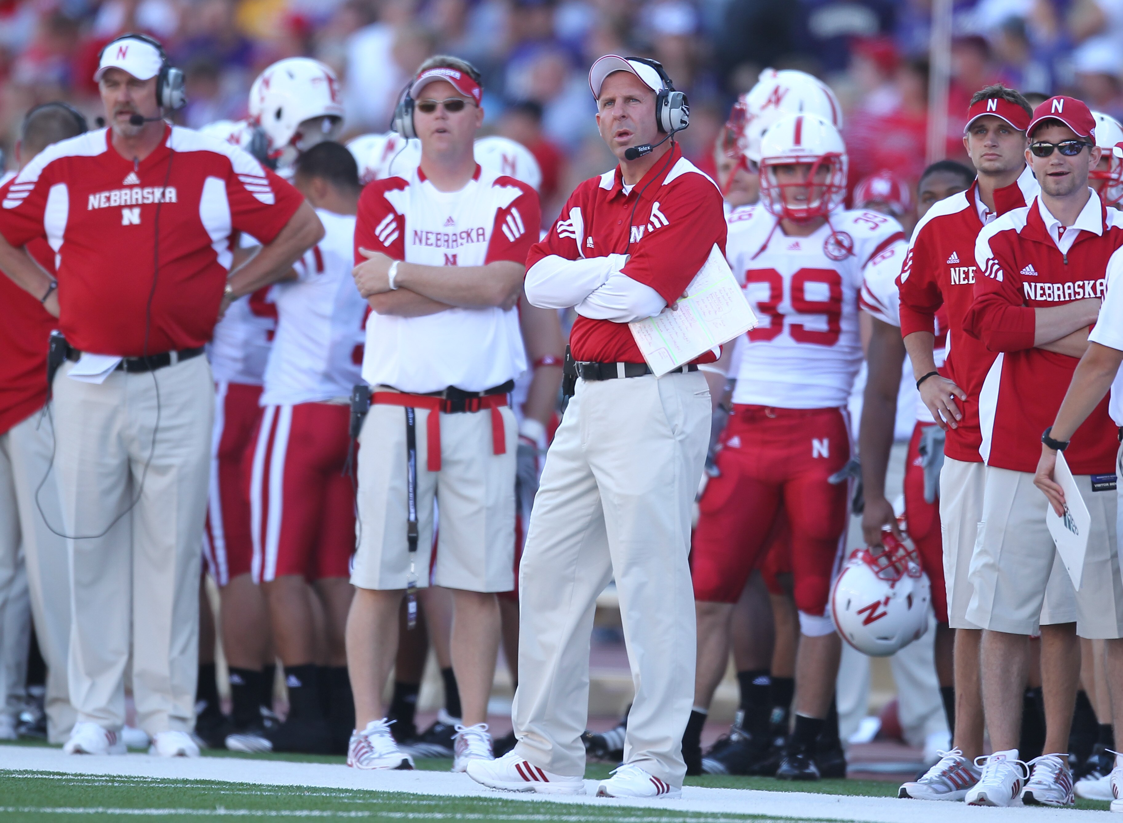 SEATTLE - SEPTEMBER 18: Head coach Bo Pelini of the Nebraska Cornhuskers looks on against the Washington Huskies on September 18, 2010 at Husky Stadium in Seattle, Washington. (Photo by Otto Greule Jr/Getty Images)