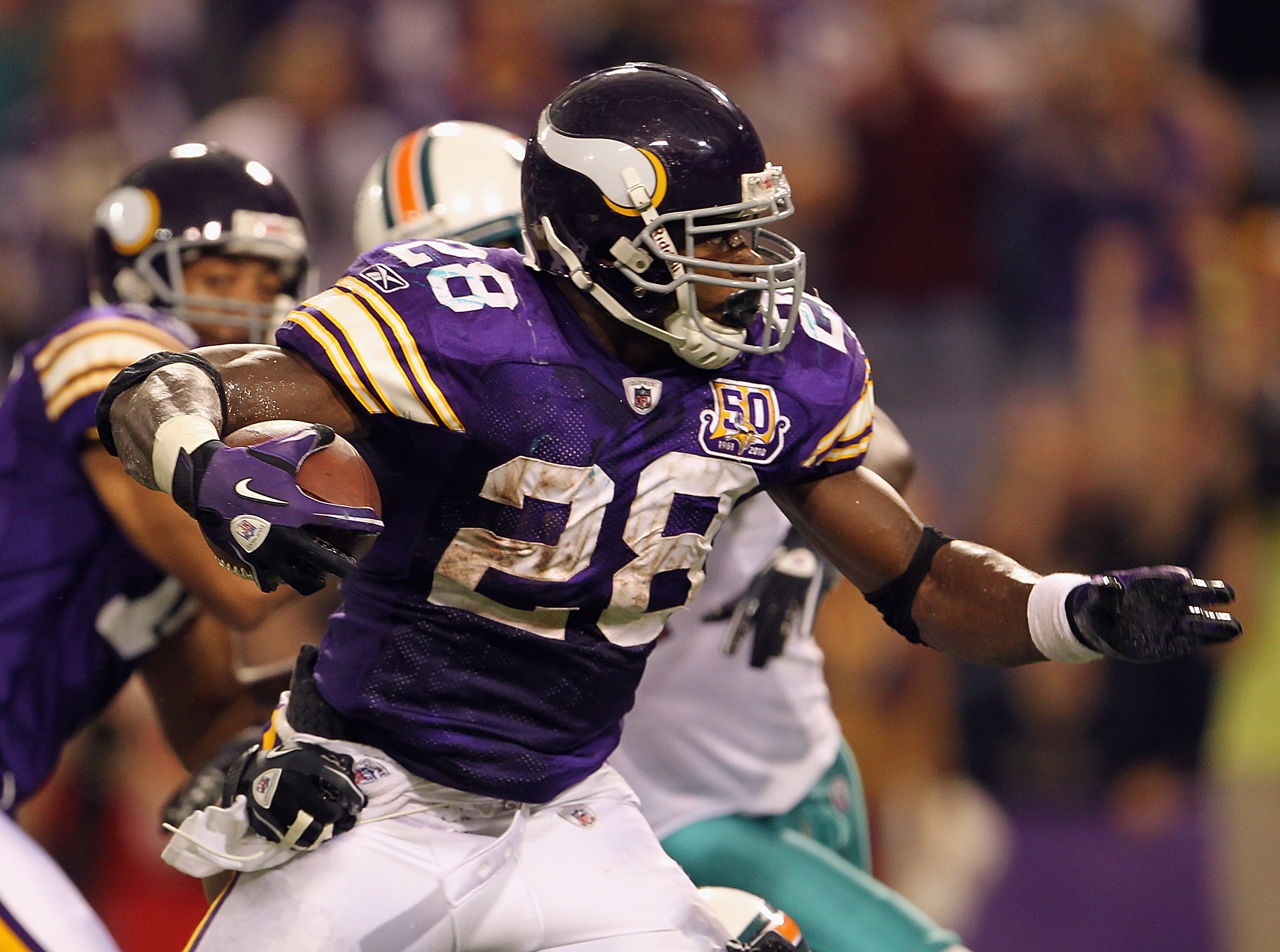MINNEAPOLIS - SEPTEMBER 19:  of the Miami Dolphins of the Minnesota Vikings during the game on September 19, 2010 at Hubert H. Humphrey Metrodome in Minneapolis, Minnesota.  (Photo by Jamie Squire/Getty Images)
