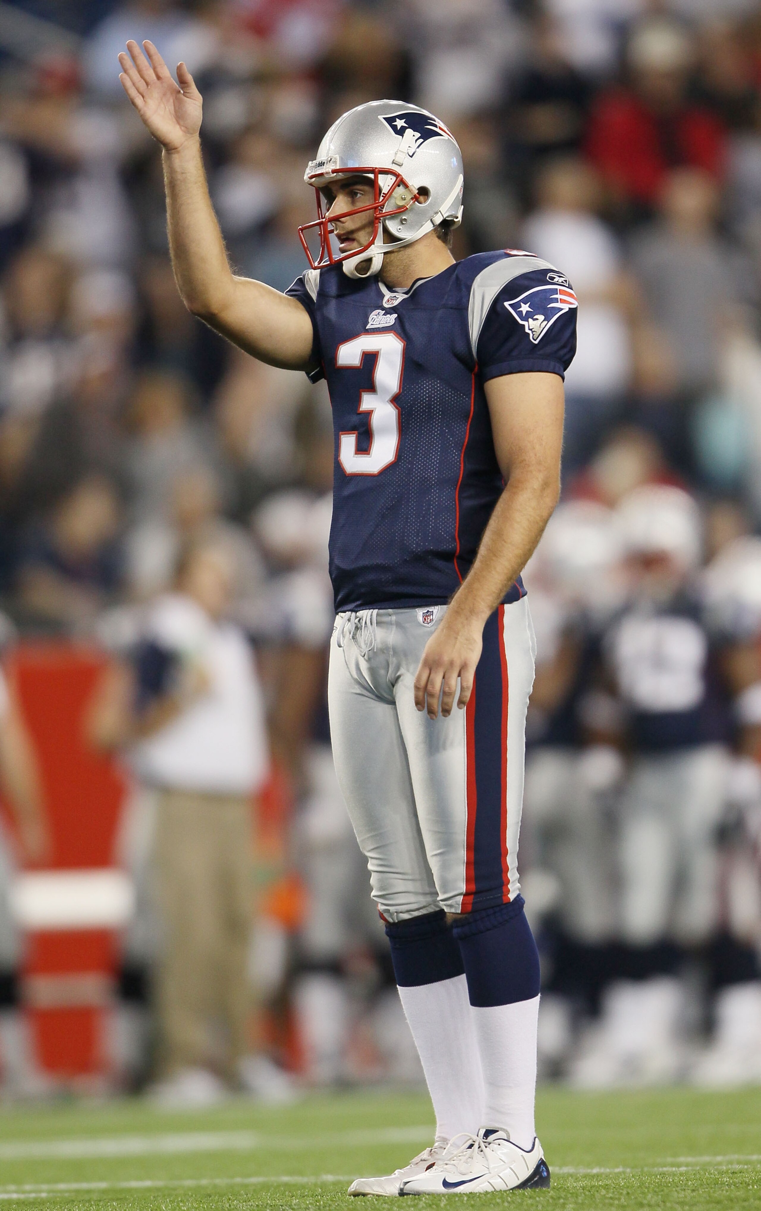 FOXBORO, MA - AUGUST 26: Stephen Gostkowski #3 of the New England Patriots lines up the extra point in the second half against the St. Louis Rams on August 26, 2010 at Gillette Stadium in Foxboro, Massachusetts. The Rams defeated the Patriots 36-35. (Ph FOXBORO, MA - AUGUST 26: Stephen Gostkowski #3 of the New England Patriots lines up the extra point in the second half against the St. Louis Rams on August 26, 2010 at Gillette Stadium in Foxboro, Massachusetts. The Rams defeated the Patriots 36-35. (Ph