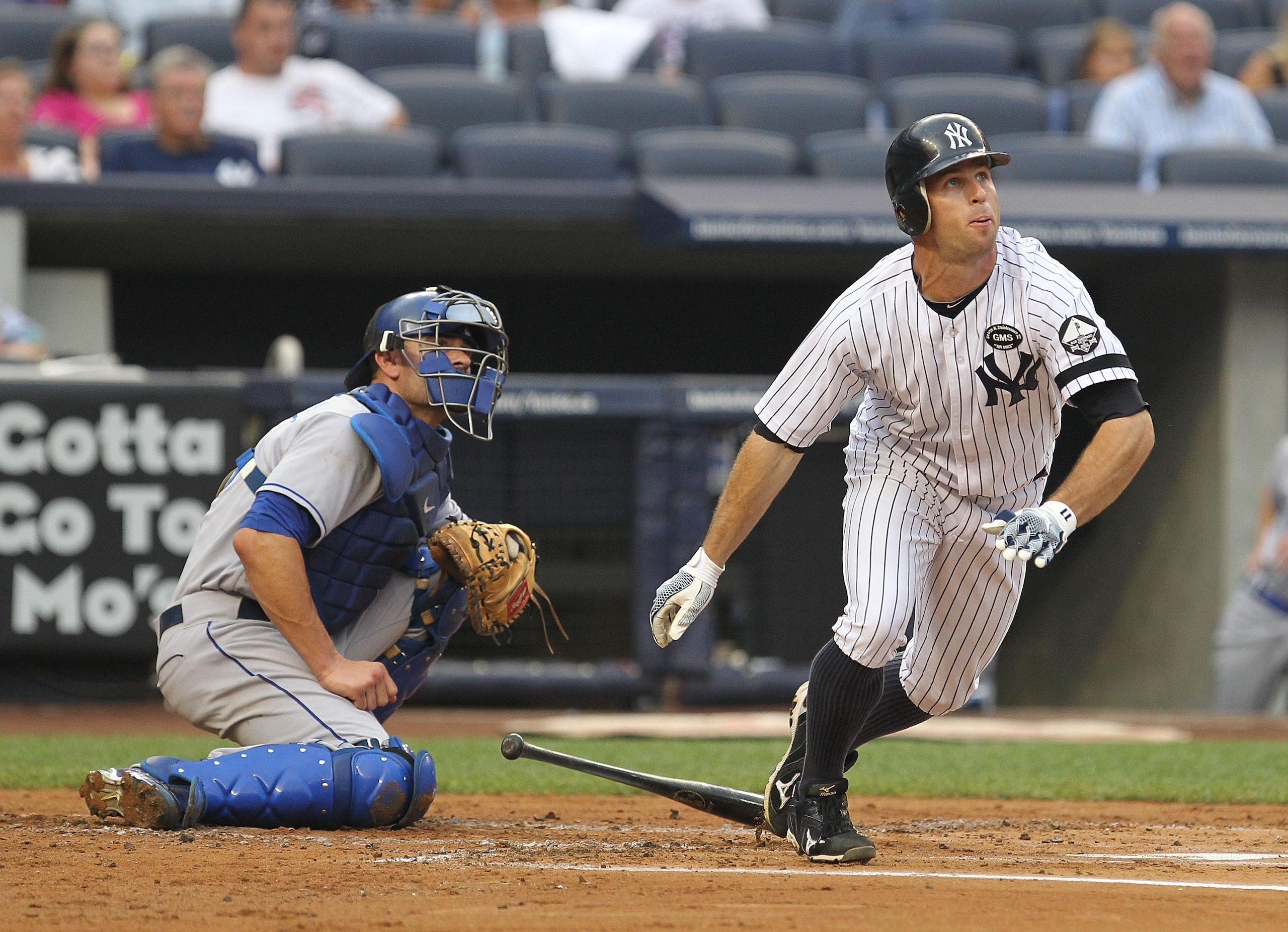 NEW YORK - JULY 23: Brett Gardner #11 of The New York Yankees in action against The Kansas City Royals during their game on July 23, 2010 at Yankee Stadium in the Bronx Borough of New York City. (Photo by Al Bello/Getty Images) NEW YORK - JULY 23: Brett Gardner #11 of The New York Yankees in action against The Kansas City Royals during their game on July 23, 2010 at Yankee Stadium in the Bronx Borough of New York City. (Photo by Al Bello/Getty Images)