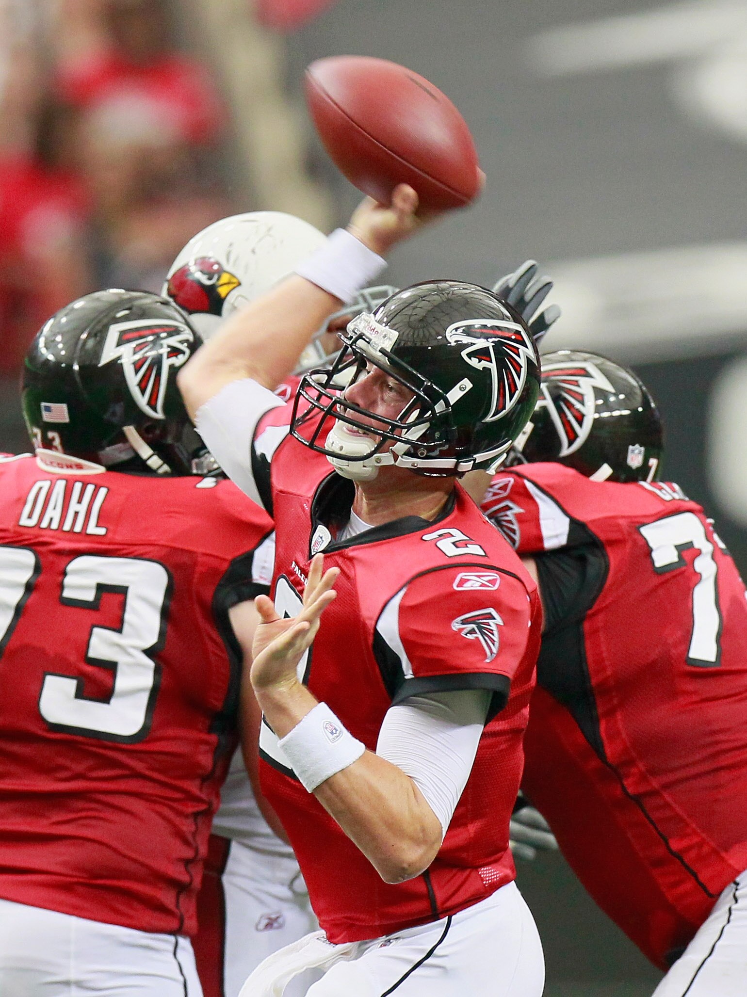 ATLANTA - SEPTEMBER 19: Quarterback Matt Ryan #2 of the Atlanta Falcons looks to pass against the Arizona Cardinals at Georgia Dome on September 19, 2010 in Atlanta, Georgia. (Photo by Kevin C. Cox/Getty Images) ATLANTA - SEPTEMBER 19: Quarterback Matt Ryan #2 of the Atlanta Falcons looks to pass against the Arizona Cardinals at Georgia Dome on September 19, 2010 in Atlanta, Georgia. (Photo by Kevin C. Cox/Getty Images)
