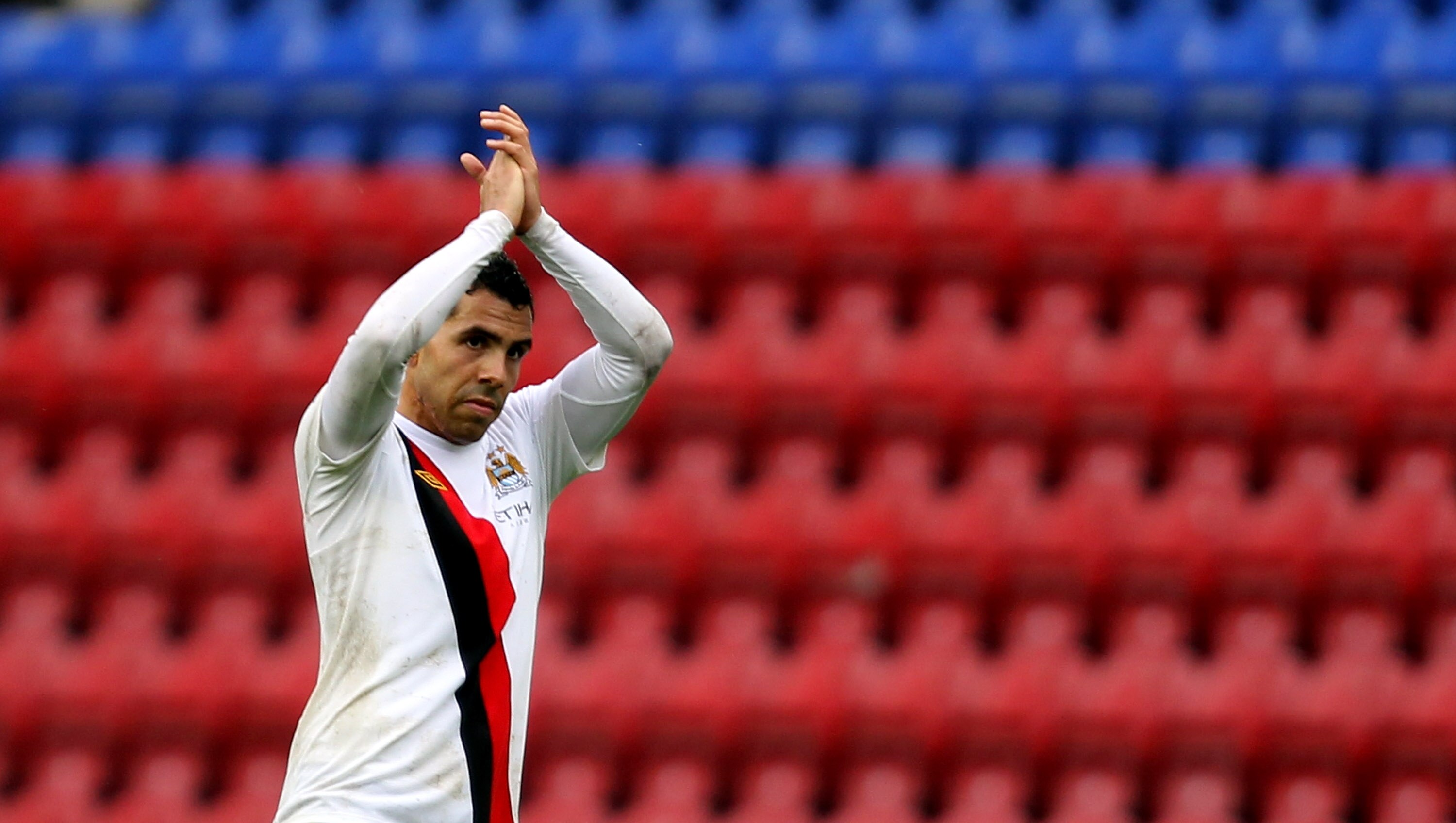 WIGAN, ENGLAND - SEPTEMBER 19:  Carlos Tevez of Manchester City leaves the field during the Barclays Premiership match between Wigan Athletic and Manchester City at the DW Stadium on September 19, 2010 in Wigan, England.  (Photo by Ross Kinnaird/Getty Ima