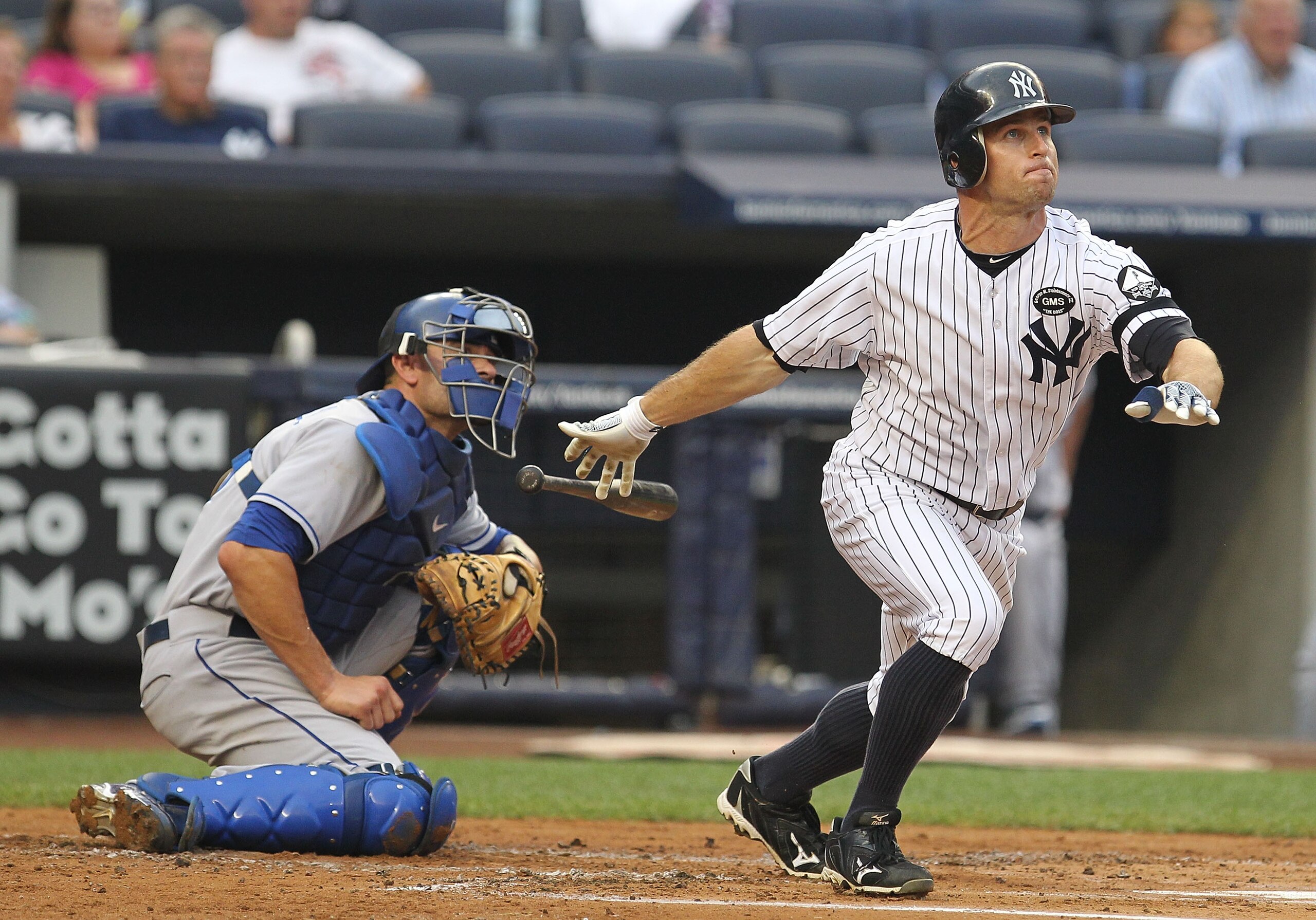 NEW YORK - JULY 23: Brett Gardner #11 of The New York Yankees in action against The Kansas City Royals during their game on July 23, 2010 at Yankee Stadium in the Bronx Borough of New York City. (Photo by Al Bello/Getty Images) NEW YORK - JULY 23: Brett Gardner #11 of The New York Yankees in action against The Kansas City Royals during their game on July 23, 2010 at Yankee Stadium in the Bronx Borough of New York City. (Photo by Al Bello/Getty Images)