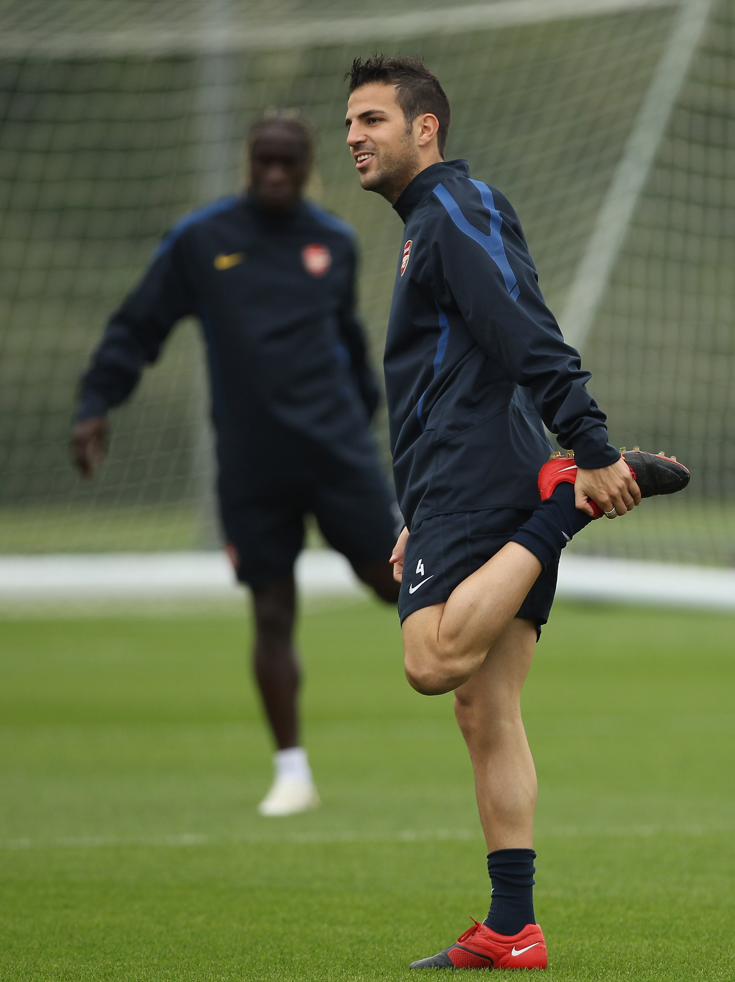 LONDON, ENGLAND - SEPTEMBER 14:  Cesc Fabegas in action during a training session ahead of the UEFA Champions League game against Braga at the club's complex in London Colney on September 14, 2010 in London, England.  (Photo by Ian Walton/Getty Images)