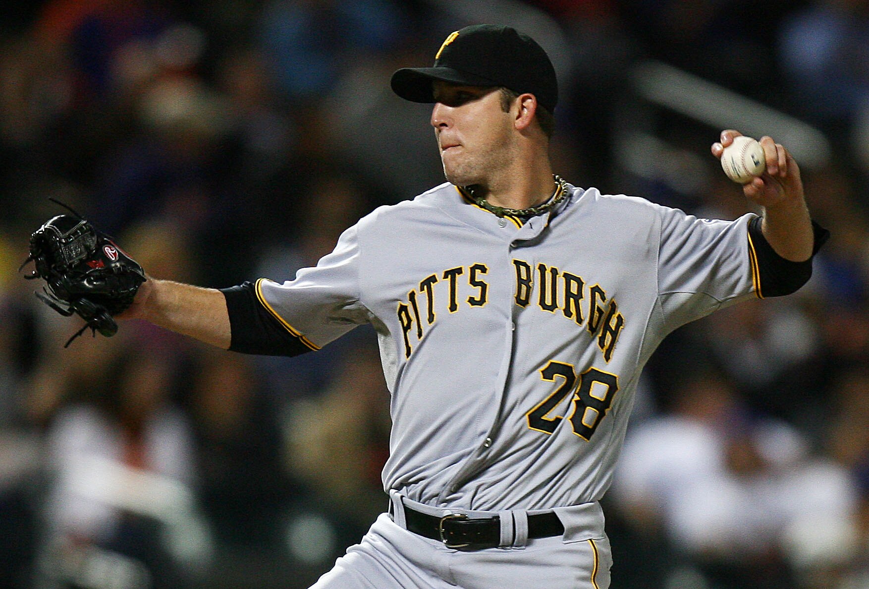 NEW YORK - SEPTEMBER 15:  Paul Maholm #28 of the Pittsburgh Pirates pitches against the New York Mets on September 15, 2010 at Citi Field in the Flushing neighborhood of the Queens borough of New York City.  (Photo by Andrew Burton/Getty Images)