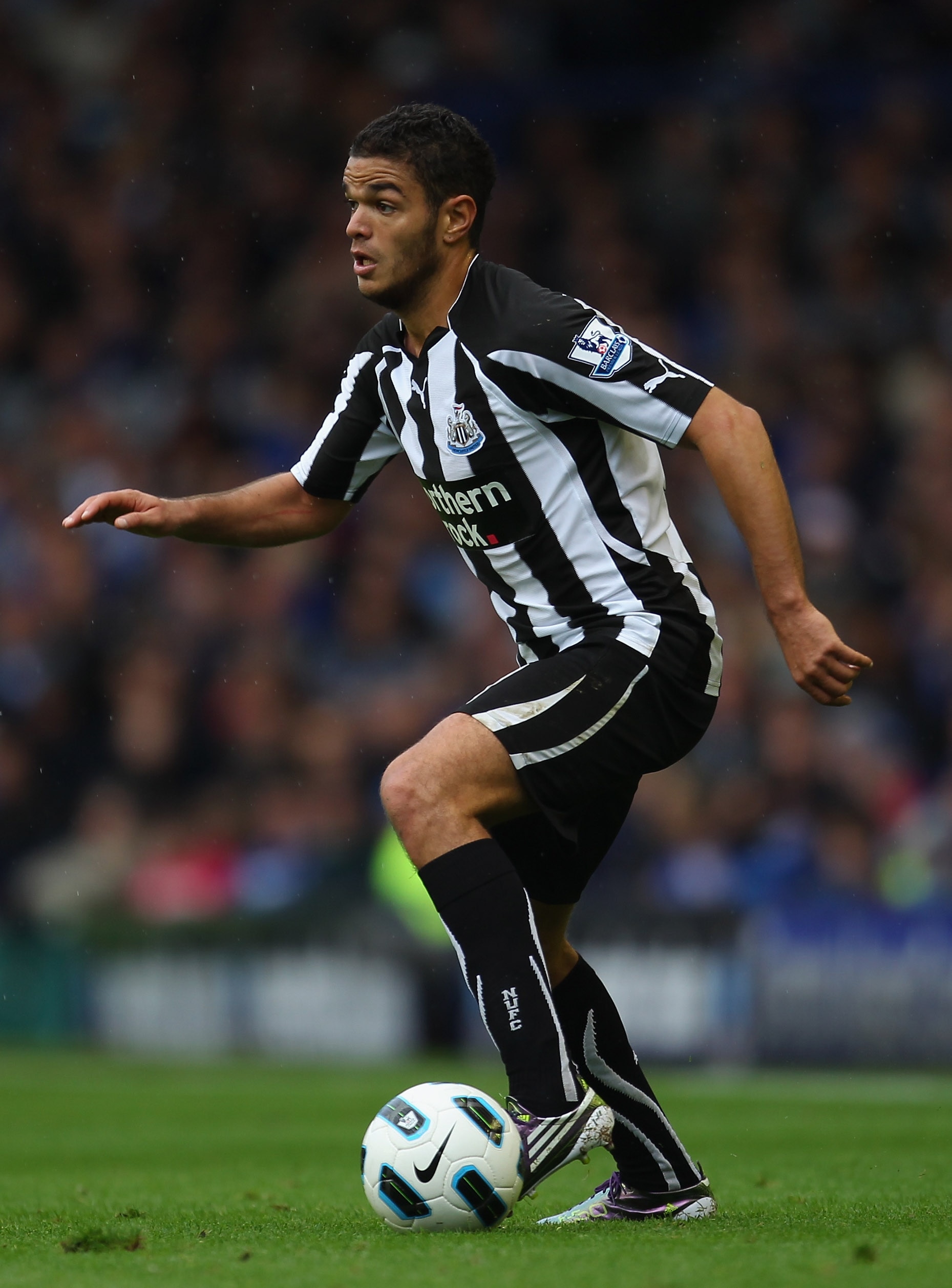 LIVERPOOL, ENGLAND - SEPTEMBER 18:  Hatem Ben Arfa of Newcastle United in action during the Barclays Premier League match between Everton and Newcastle United at Goodison Park on September 18, 2010 in Liverpool, England.  (Photo by Alex Livesey/Getty Imag