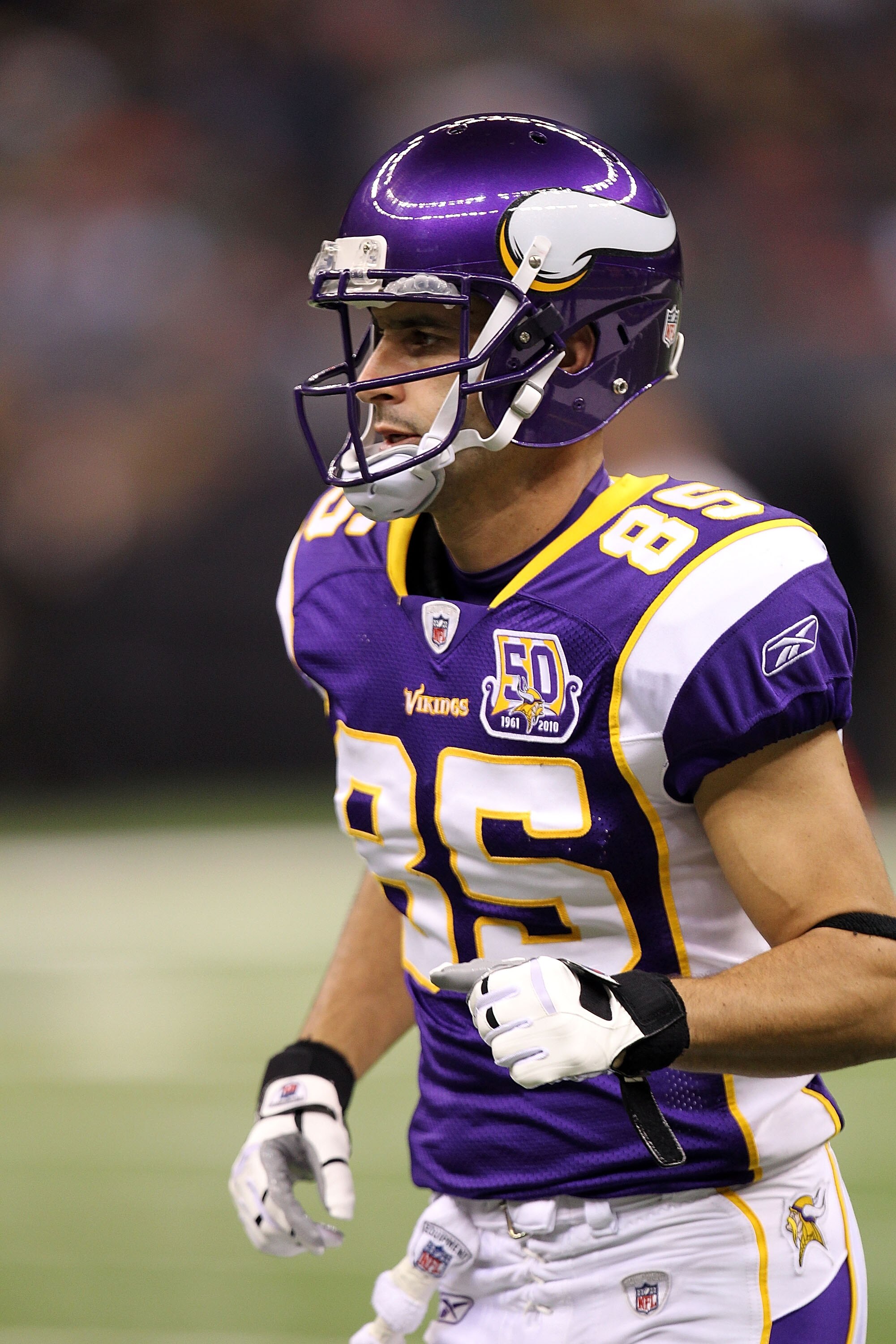 NEW ORLEANS - SEPTEMBER 09:  Greg Camarillo #85 of the Minnesota Vikings at Louisiana Superdome on September 9, 2010 in New Orleans, Louisiana.  (Photo by Ronald Martinez/Getty Images)