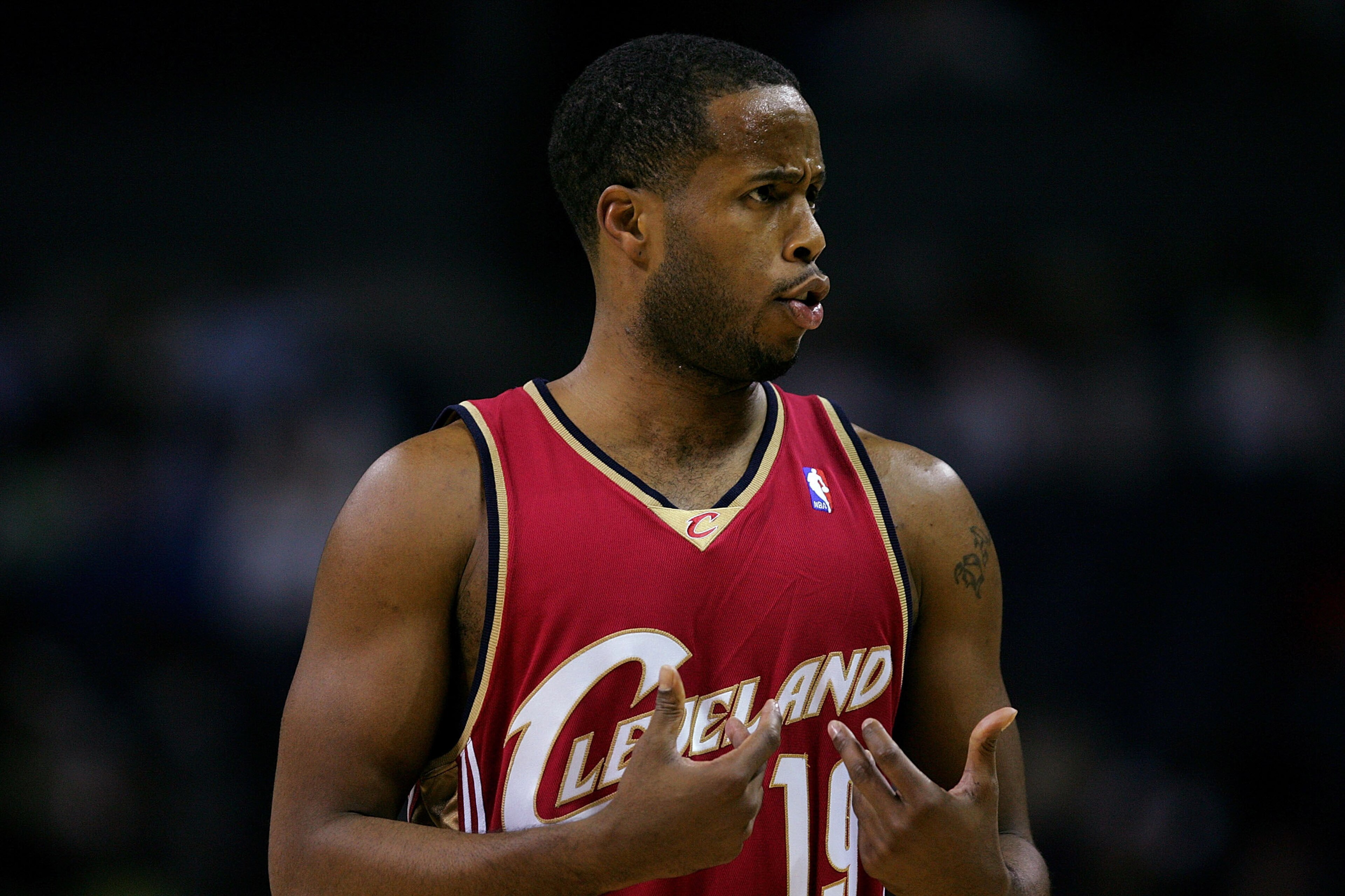 CHARLOTTE, NC - DECEMBER 8: Damon Jones #19 of the Cleveland Cavaliers reacts to a play against the Charlotte Bobcats during their game at Charlotte Bobcats Arena December 8, 2007 in Charlotte, North Carolina. NOTE TO USER: User expressly acknowledges a CHARLOTTE, NC - DECEMBER 8: Damon Jones #19 of the Cleveland Cavaliers reacts to a play against the Charlotte Bobcats during their game at Charlotte Bobcats Arena December 8, 2007 in Charlotte, North Carolina. NOTE TO USER: User expressly acknowledges a