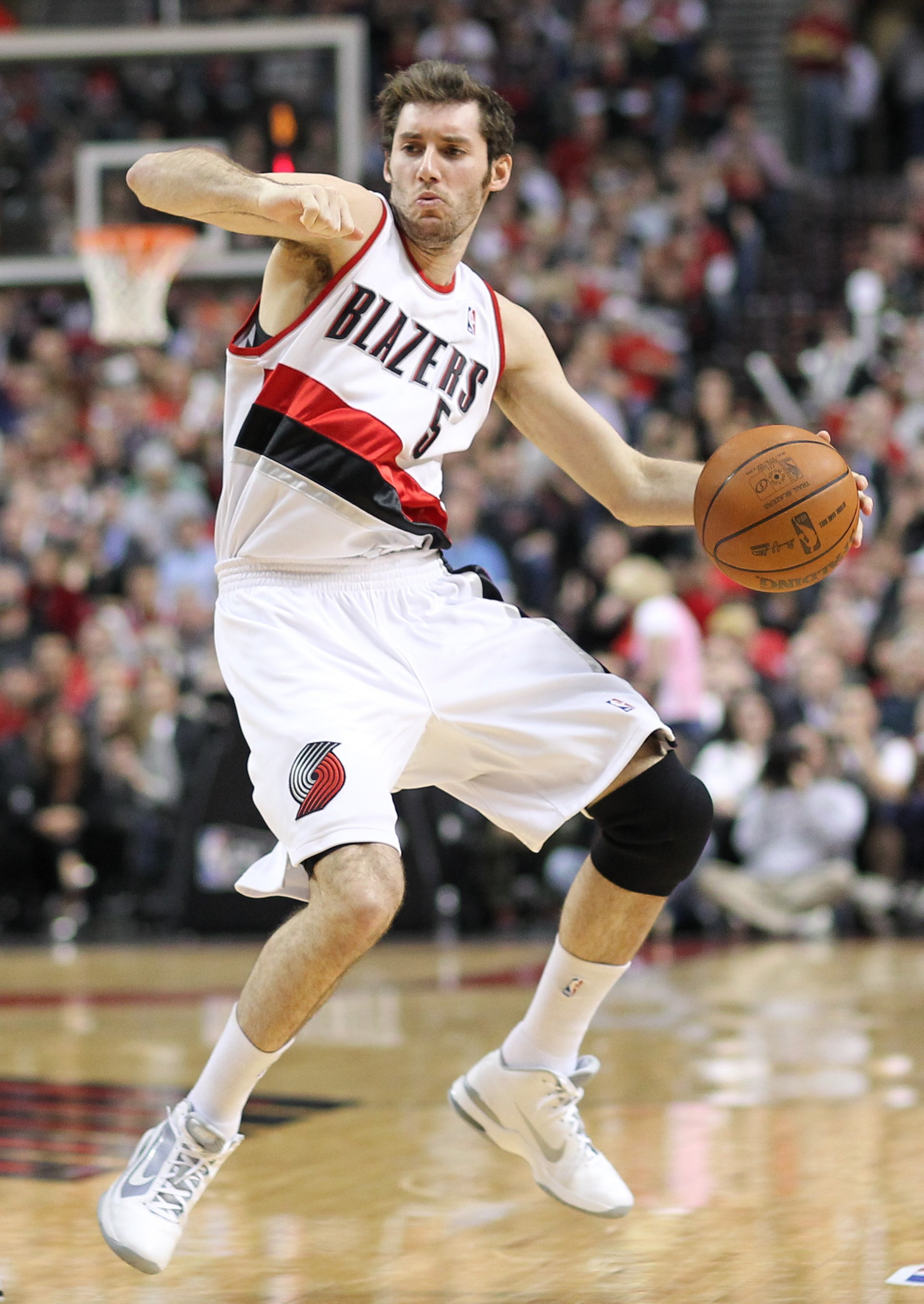 PORTLAND, OR - APRIL 29:  Rudy Fernandez #5 of the Portland Trail Blazers in action against the Phoenix Suns during Game Six of the Western Conference Quarterfinals of the NBA Playoffs on April 29, 2010 at the Rose Garden in Portland, Oregon. The Suns def