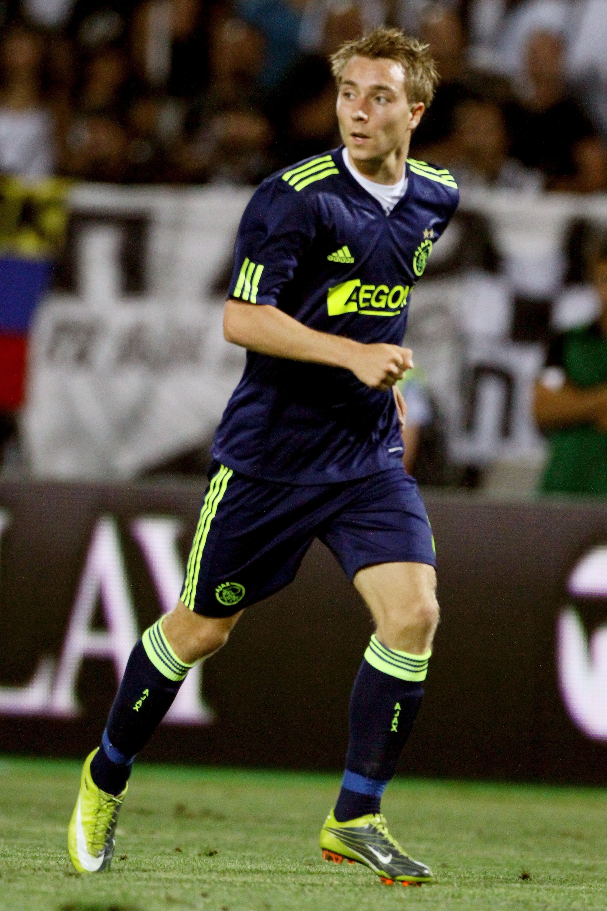 THESSALONIKI, GREECE - AUGUST 04:  Christian Eriksen of Ajax during the Uefa Champions League qualifying match between Paok and Ajax at Toumba Stadium on August 4, 2010 in Thessaloniki, Greece.  (Photo by Getty Images/Getty Images)