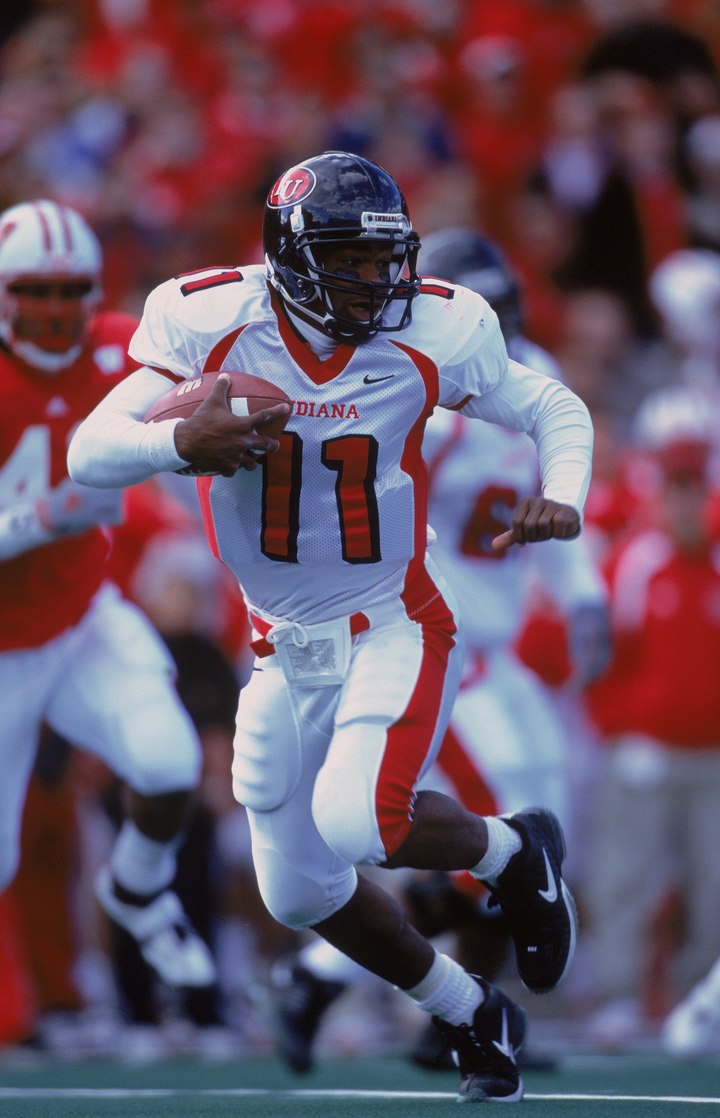 6 Oct 2001:  Quarterback Antwaan Randle El #11 of the Indiana Hoosiers runs with the ball during the game against the Wisconsin  Badgers at Camp Randall Stadium in Madison, Wisconsin. The Hoosiers defeated the Badgers 63-32.Mandatory Credit: Matthew Stock