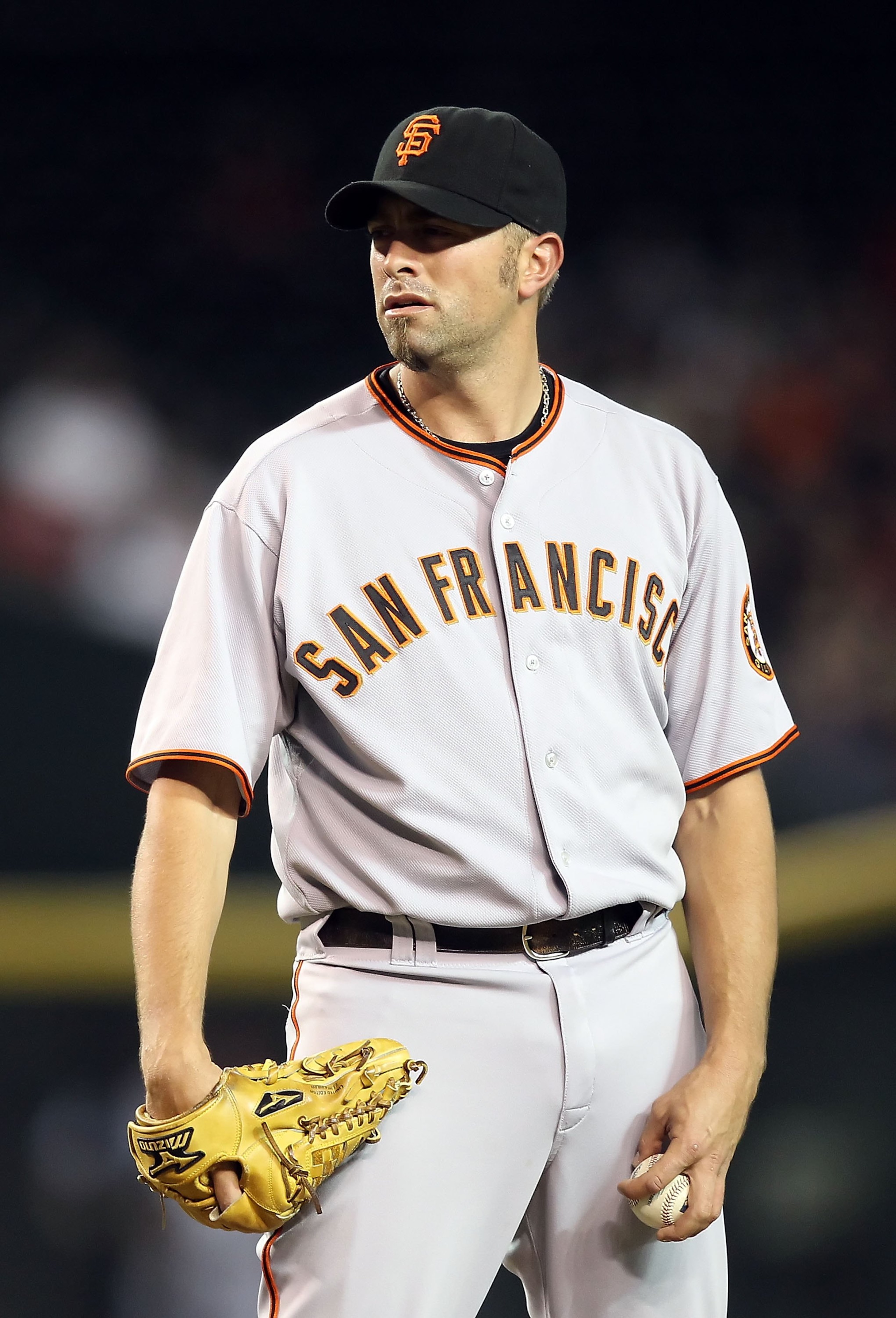 PHOENIX - MAY 20:  Relief pitcher Jeremy Affeldt #41 of the San Francisco Giants pitches against the Arizona Diamondbacks during the Major League Baseball game at Chase Field on May 20, 2010 in Phoenix, Arizona.   The Diamondbacks defeated the Giants 8-7.