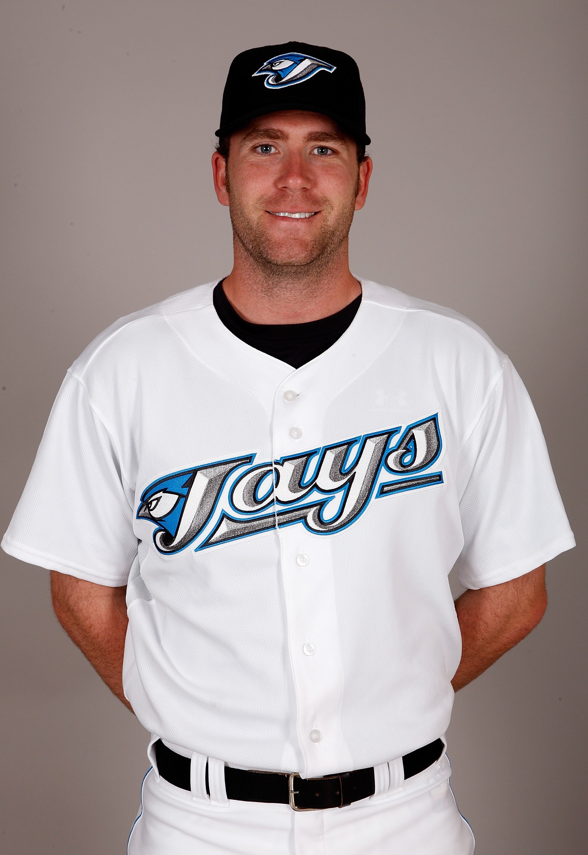DUNEDIN, FL - FEBRUARY 23:  Casey Janssen #44 of the Toronto Blue Jays poses during photo day at the Bobby Mattick Training Center at Englebert Complex on February 23, 2009 in Dunedin, Florida.  (Photo by J. Meric/Getty Images)