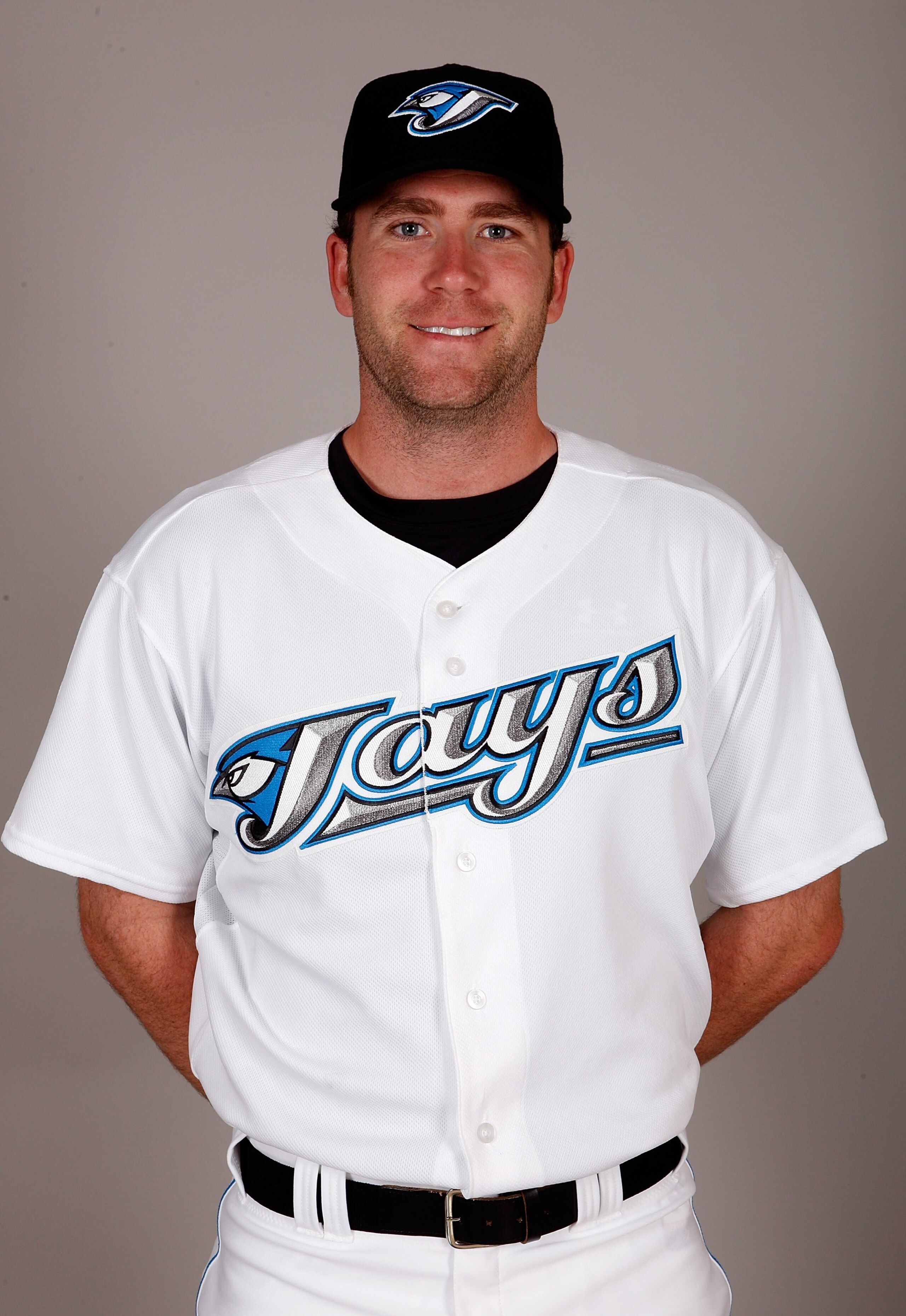 DUNEDIN, FL - FEBRUARY 23:  Casey Janssen #44 of the Toronto Blue Jays poses during photo day at the Bobby Mattick Training Center at Englebert Complex on February 23, 2009 in Dunedin, Florida.  (Photo by J. Meric/Getty Images)