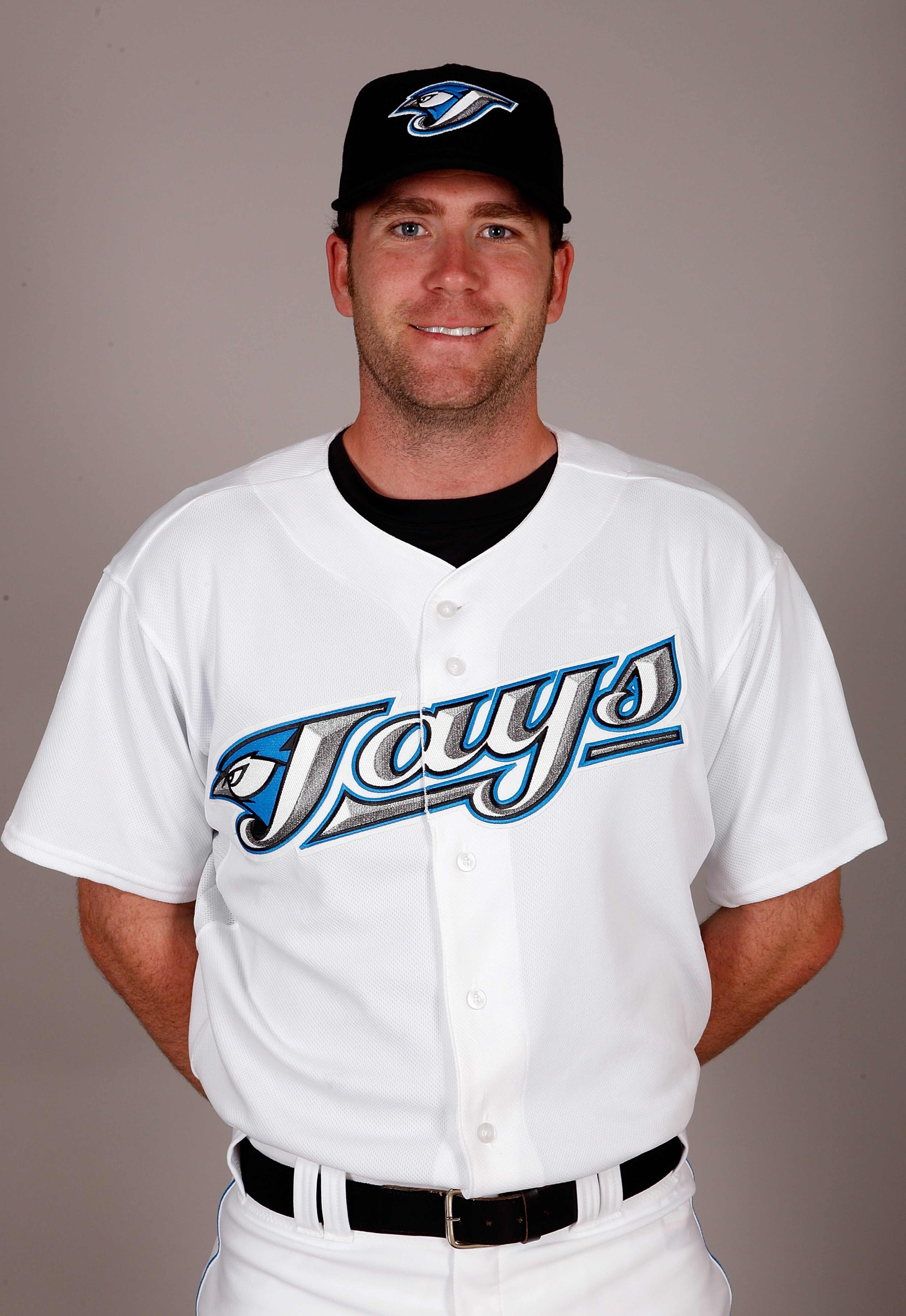 DUNEDIN, FL - FEBRUARY 23:  Casey Janssen #44 of the Toronto Blue Jays poses during photo day at the Bobby Mattick Training Center at Englebert Complex on February 23, 2009 in Dunedin, Florida.  (Photo by J. Meric/Getty Images)