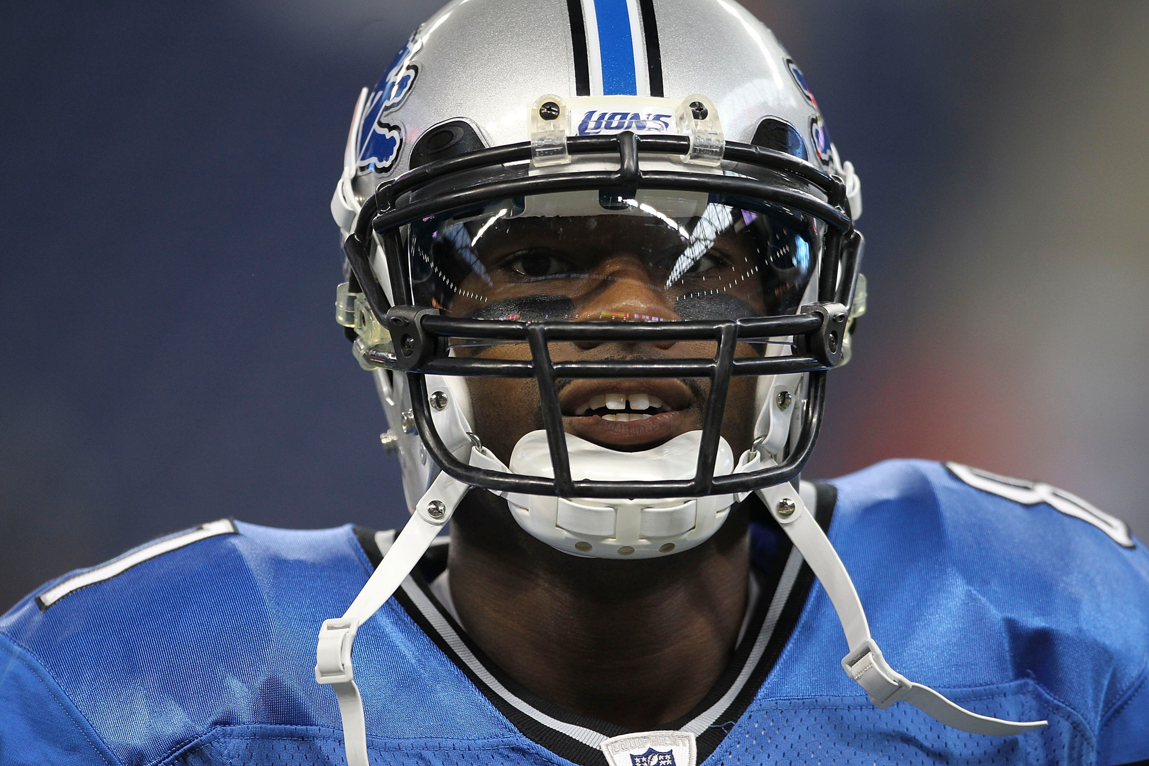 DETROIT - AUGUST 28:  Calvin Johnson #81 of the Detroit Lions warms up prior to the start of the preseason game against the Cleveland Browns at Ford Field on August 28, 2010 in Detroit, Michigan.  (Photo by Leon Halip/Getty Images)