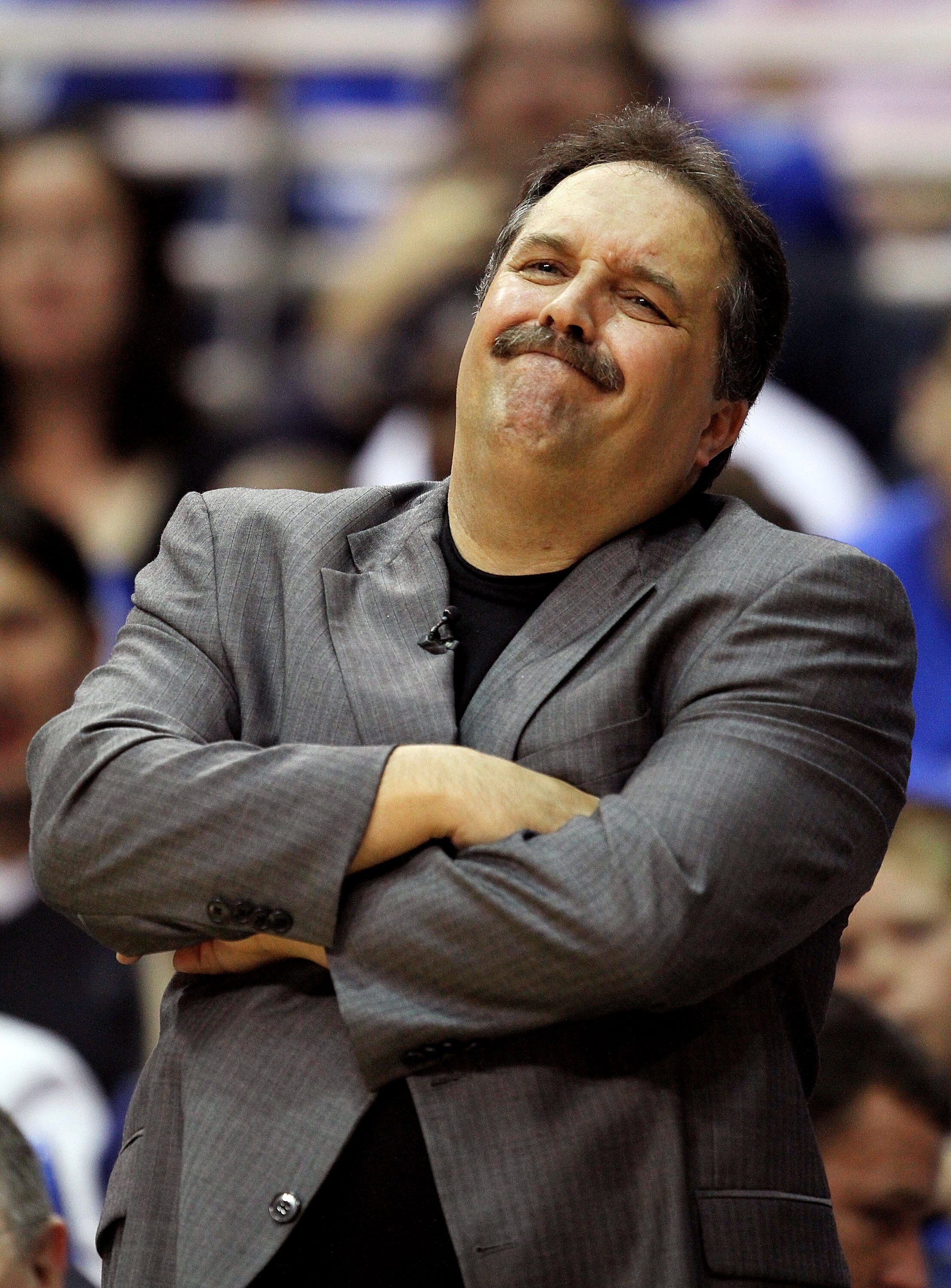 ORLANDO, FL - APRIL 18:  Head coach Stan Van Gundy of the Orlando Magic watches his team take on the Charlotte Bobcats in Game One of the Eastern Conference Quarterfinals during the 2010 NBA Playoffs at Amway Arena on April 18, 2010 in Orlando, Florida. T