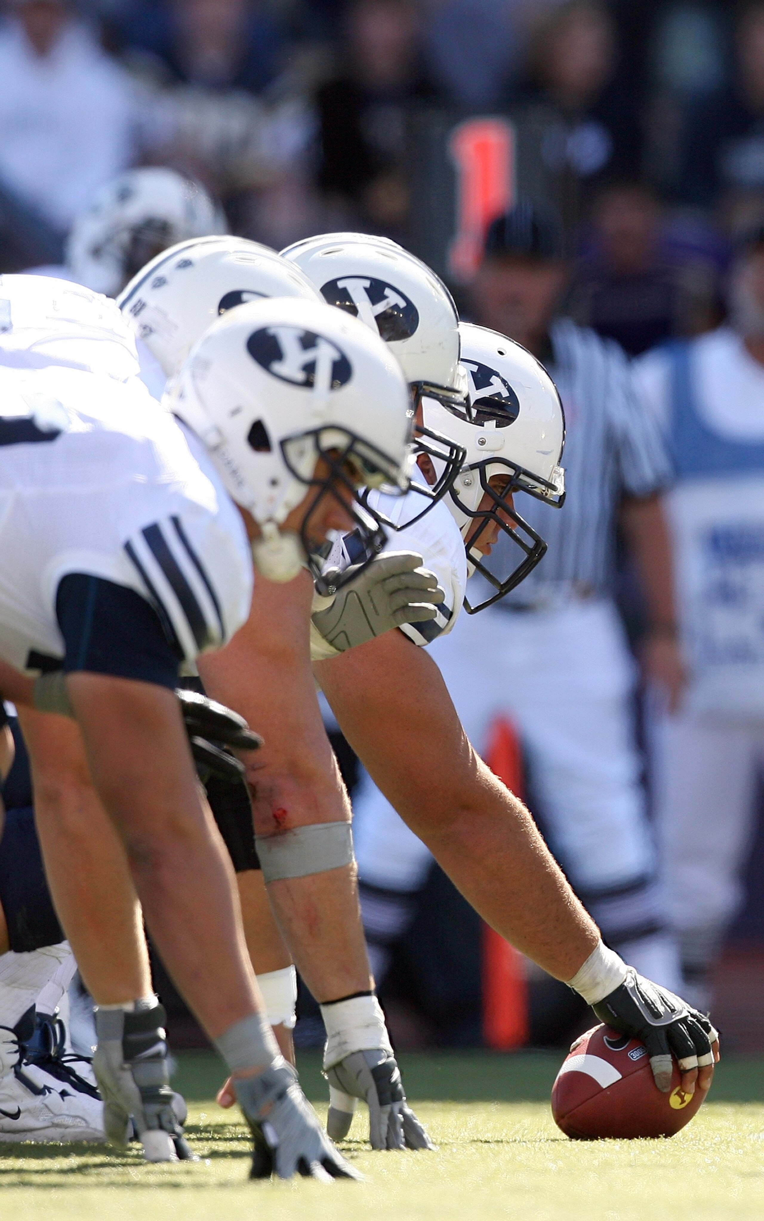 SEATTLE - SEPTEMBER 6:  The BYU Cougars offense lines up against the Washington Huskies defense during their game on September 6, 2008 at Husky Stadium in Seattle, Washington. The Cougars defeated the Huskies 28-27. (Photo by Otto Greule Jr/Getty Images)