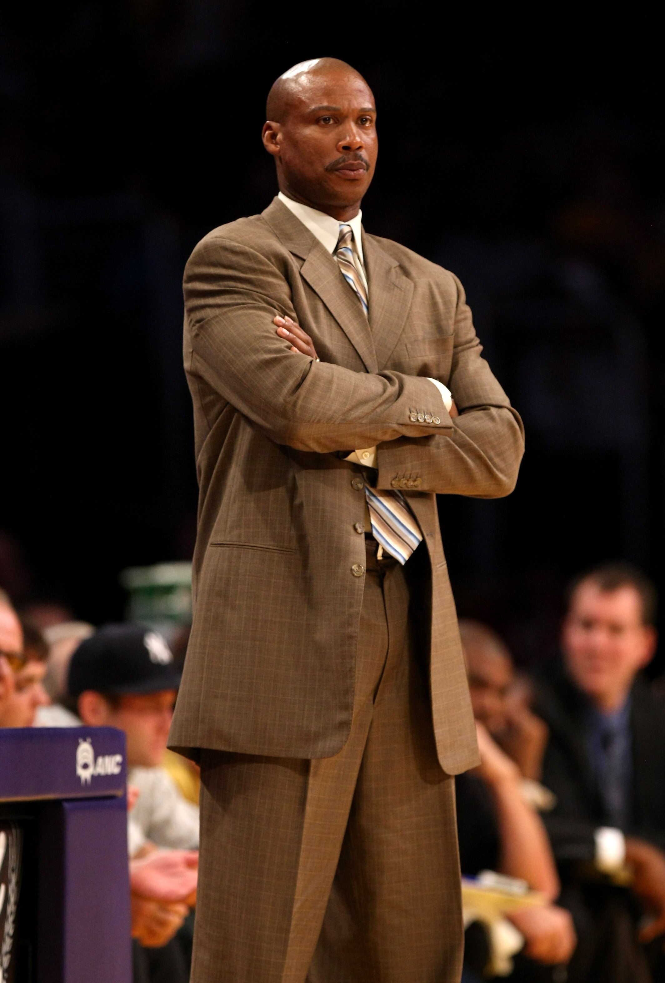 LOS ANGELES - NOVEMBER 8:  Head coach Byron Scott of the New Orleans Hornets looks on during the game with the Los Angeles Lakers on November 8, 2009 at Staples Center in Los Angeles, California. The Lakers won 104-88.  NOTE TO USER: User expressly acknow