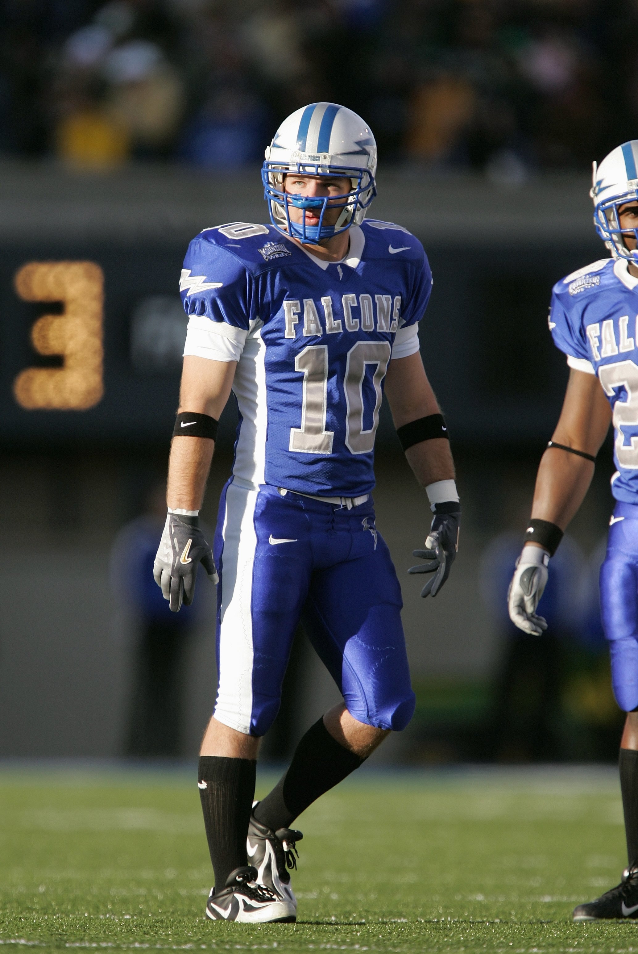 AIR FORCE ACADEMY, CO - NOVEMBER 11: Adam Zanotti #10 of the Air Force Falcons walks on the field during the game against the Notre Dame Fighting Irish on November 11, 2006 at Falcon Stadium on the Air Force Academy near Colorado Springs, Colorado.  (Phot