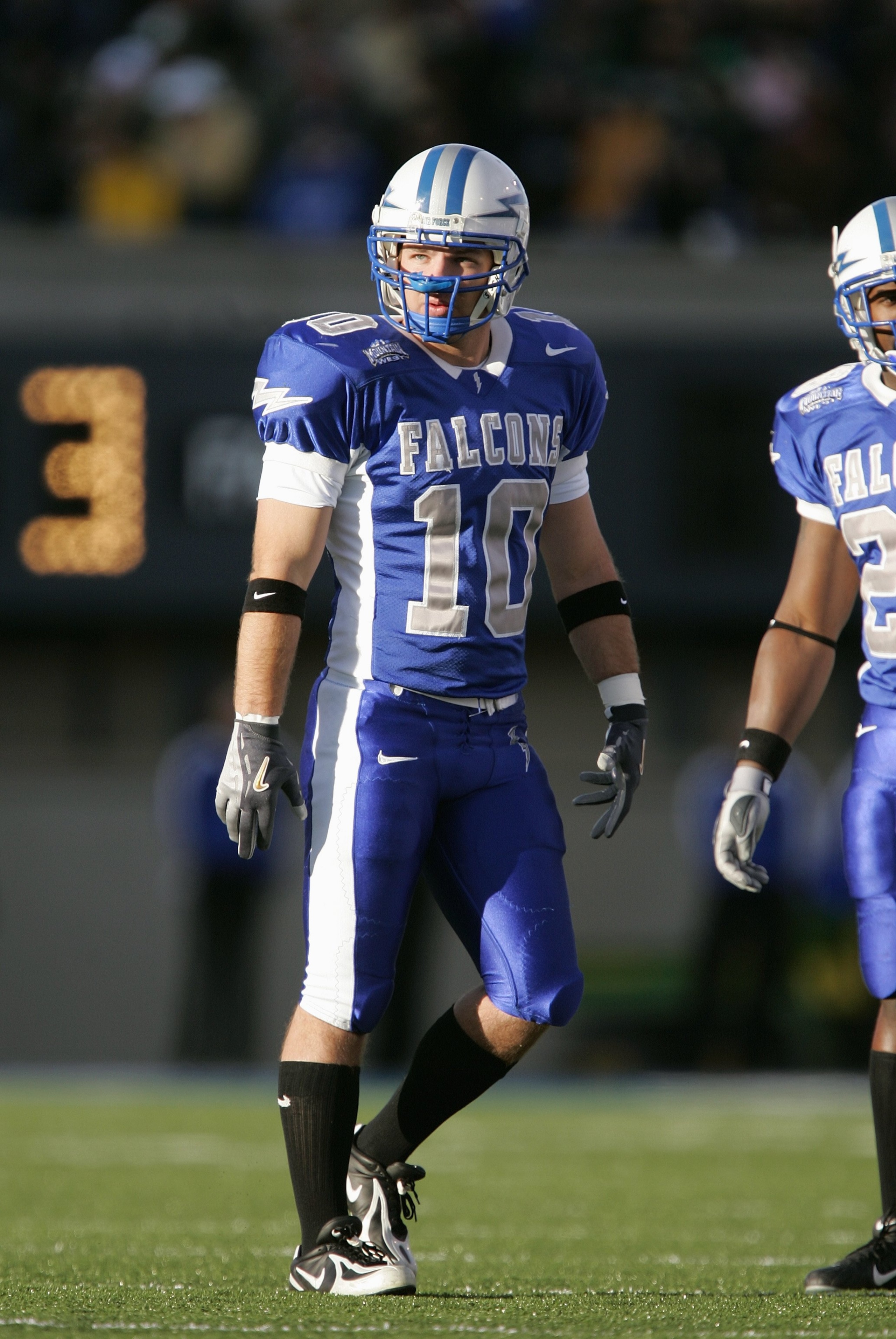 AIR FORCE ACADEMY, CO - NOVEMBER 11: Adam Zanotti #10 of the Air Force Falcons walks on the field during the game against the Notre Dame Fighting Irish on November 11, 2006 at Falcon Stadium on the Air Force Academy near Colorado Springs, Colorado.  (Phot