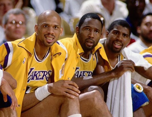 Kareem, Worthy, and Magic on the Showtime Lakers dynasty team