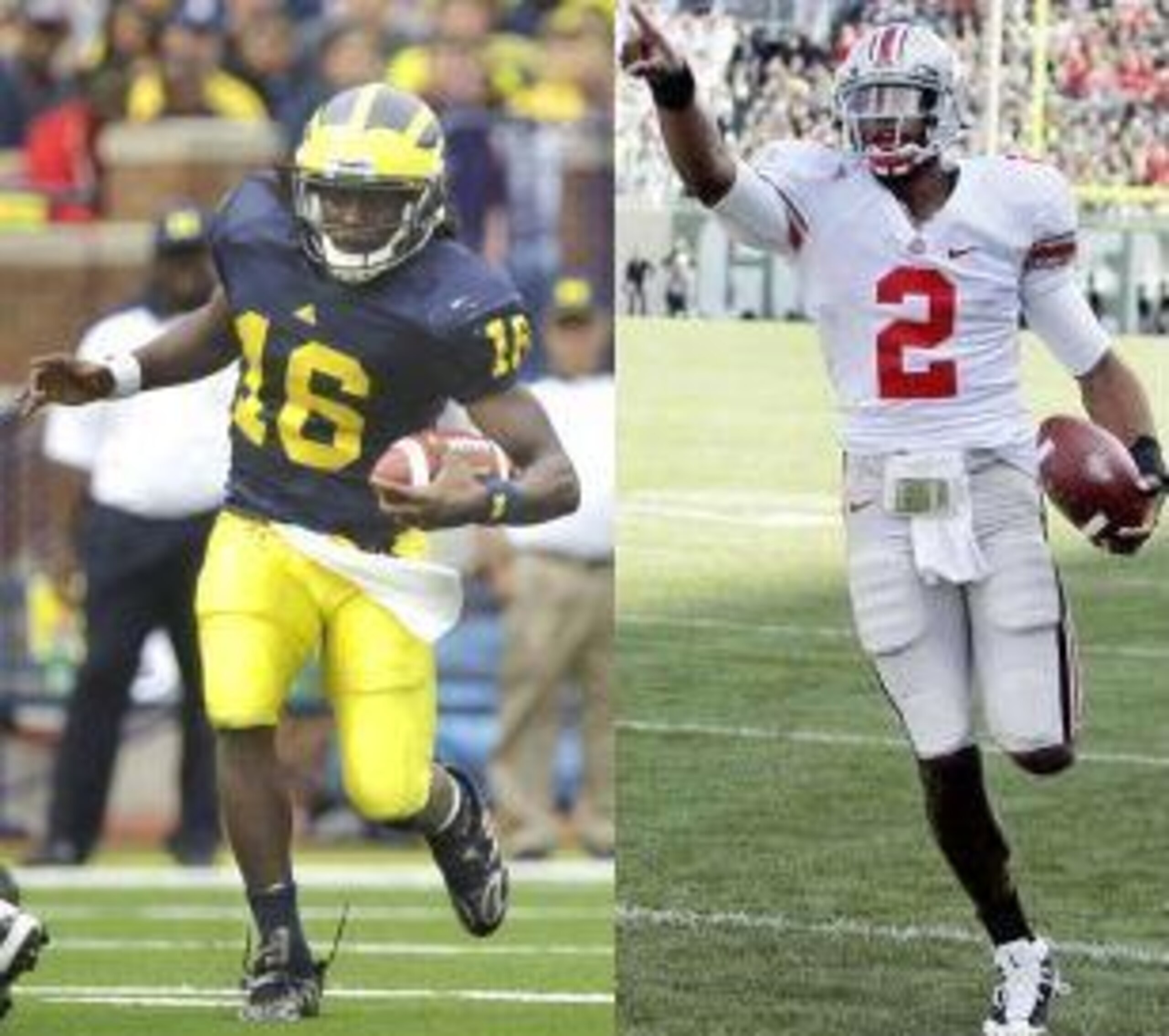 Michigan's Denard Robinson leads the conference in rushing, while Ohio State's Terrelle Pryor is the leading rusher for the conference's top team Michigan's Denard Robinson leads the conference in rushing, while Ohio State's Terrelle Pryor is the leading rusher for the conference's top team