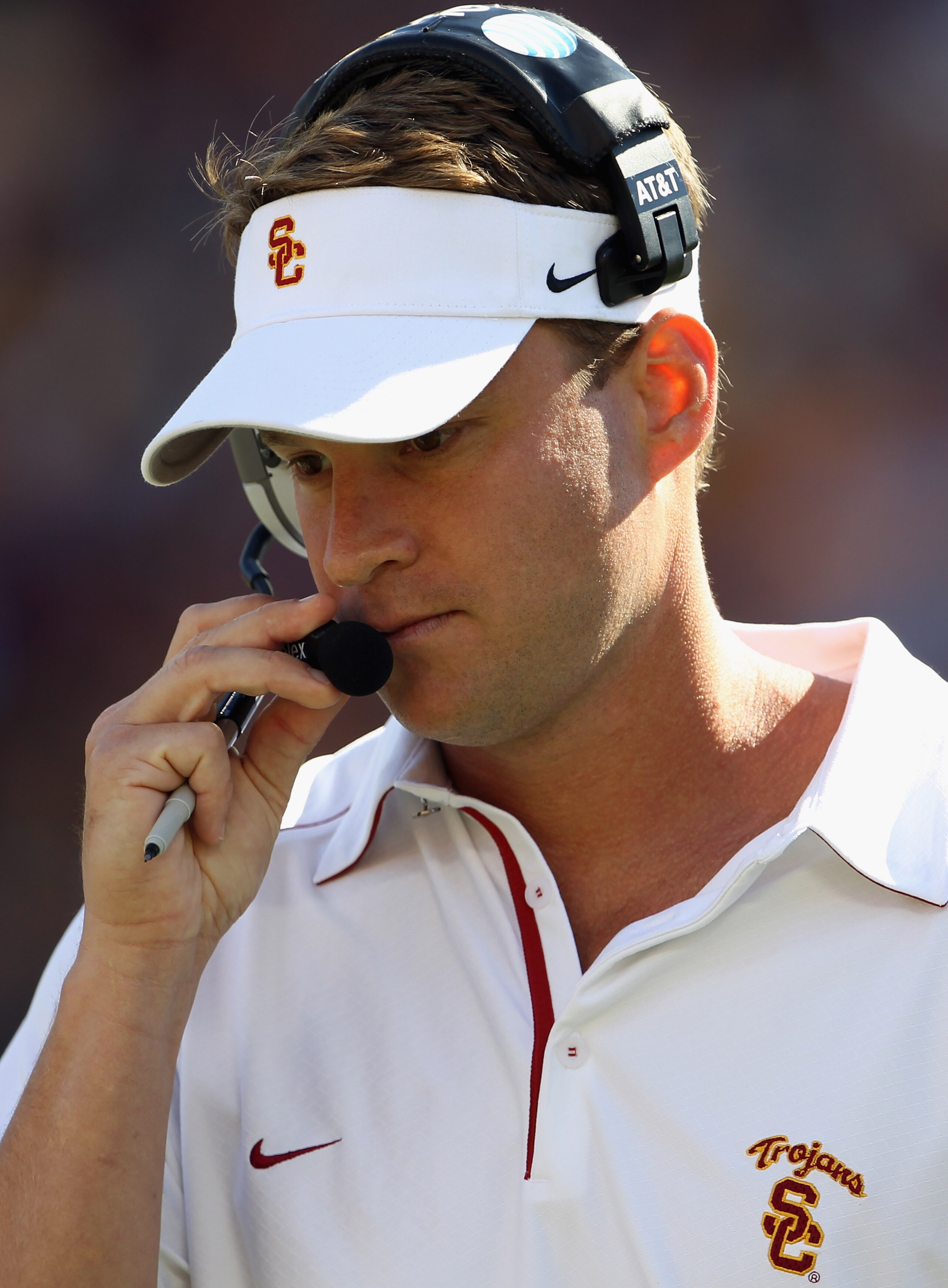 MINNEAPOLIS - SEPTEMBER 18:  Head coach Lane Kiffin of the USC Trojans watches from the sidelines during the game against the Minnesota Golden Gophers on September 18, 2010 at TCF Bank Stadium in Minneapolis, Minnesota.  (Photo by Jamie Squire/Getty Image