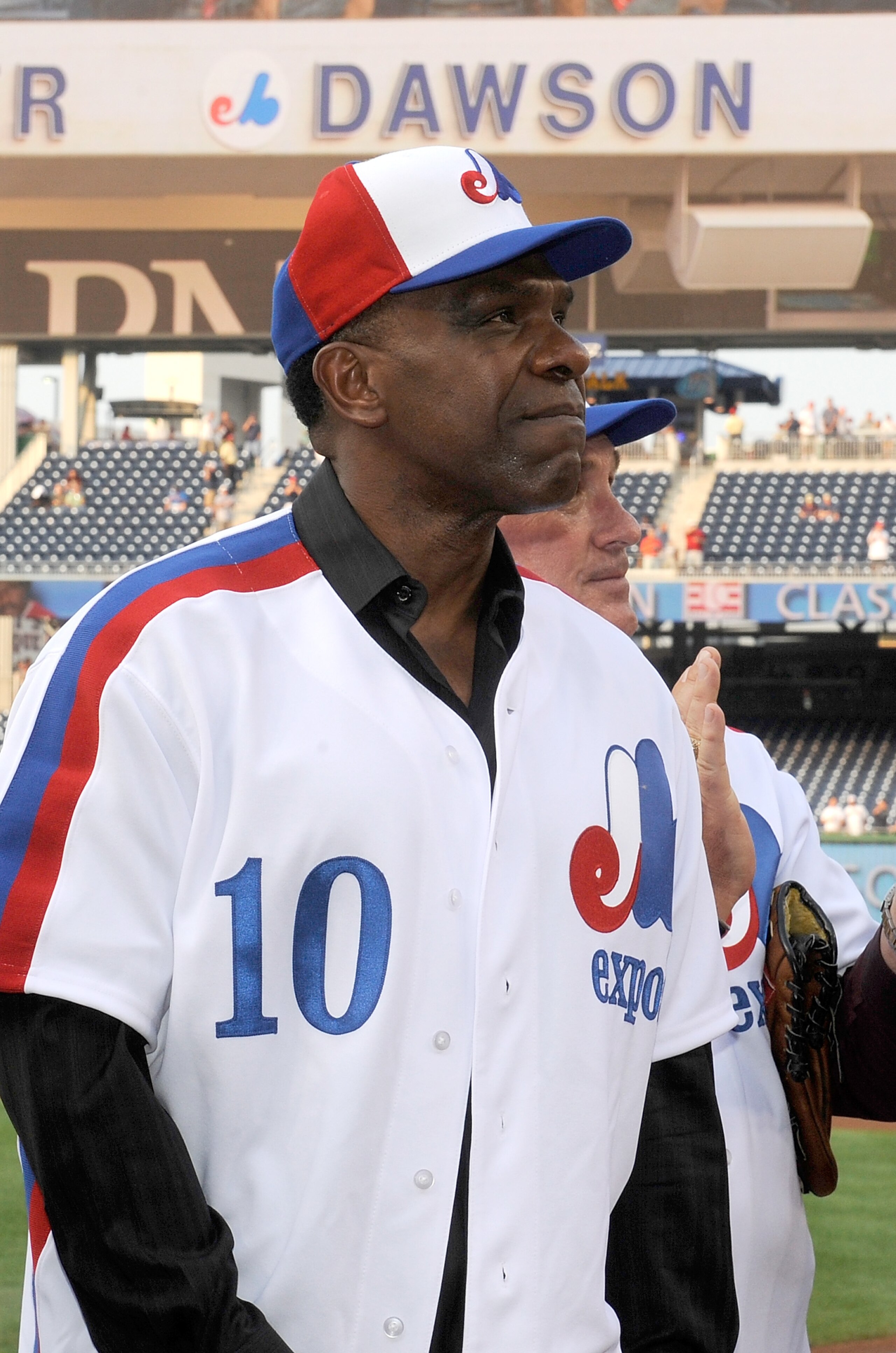 WASHINGTON - AUGUST 10: Andre Dawson #10 watches as his name is added to the Nationals ring of fame before the game between the Washington Nationals and the Florida Marlins at Nationals Park on August 10, 2010 in Washington, DC. (Photo by Greg Fiume/Get WASHINGTON - AUGUST 10: Andre Dawson #10 watches as his name is added to the Nationals ring of fame before the game between the Washington Nationals and the Florida Marlins at Nationals Park on August 10, 2010 in Washington, DC. (Photo by Greg Fiume/Get