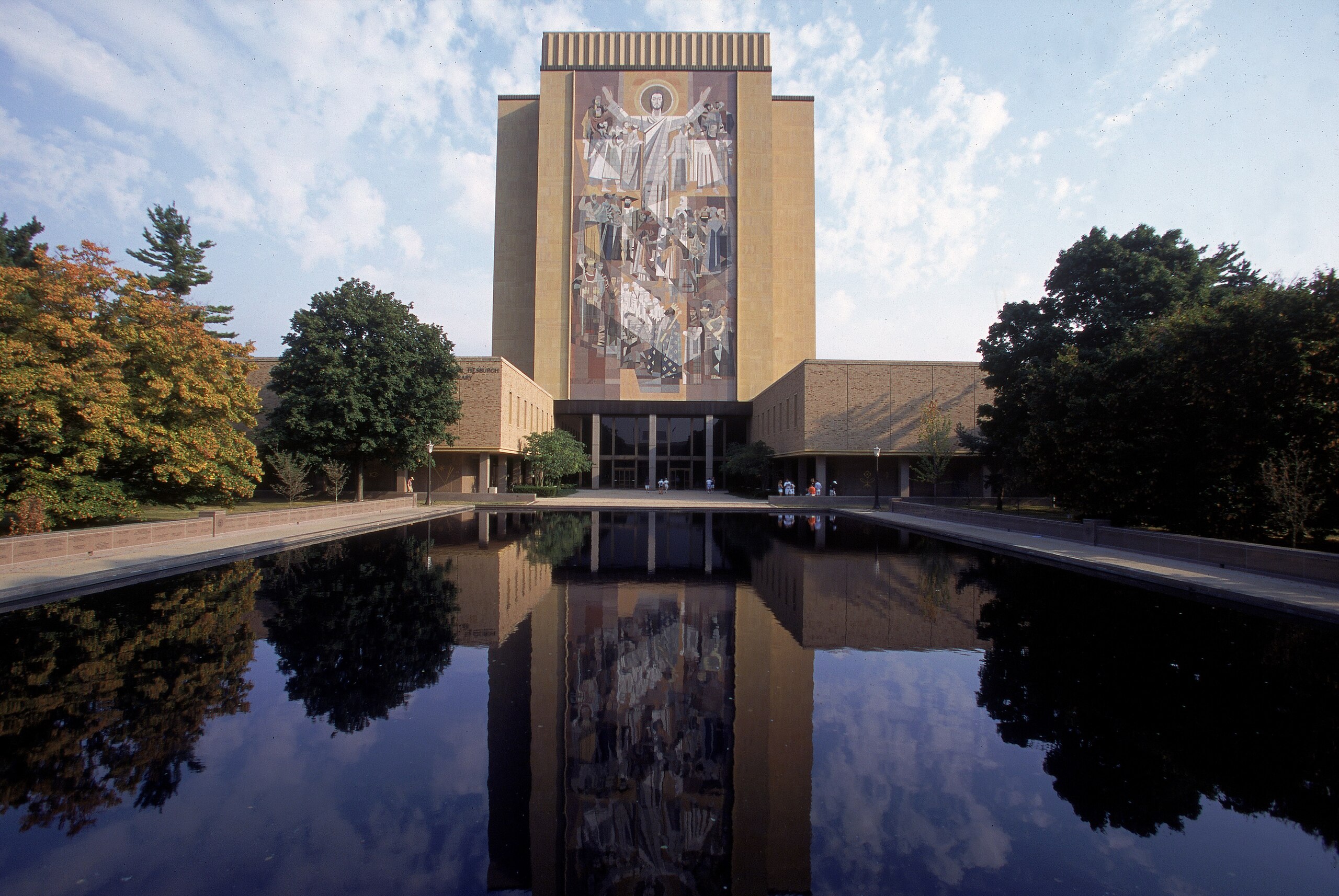 2 Sep 2000:  A view of Touchdown Jesus during the game between the Notre Dame Fighting Irish and theTexas A&M Aggies at Notre Dame Stadium in South Bend, Indiana. The Fighting Irish defeated the Aggies 24-10.Mandatory Credit: Tom Hauck  /Allsport