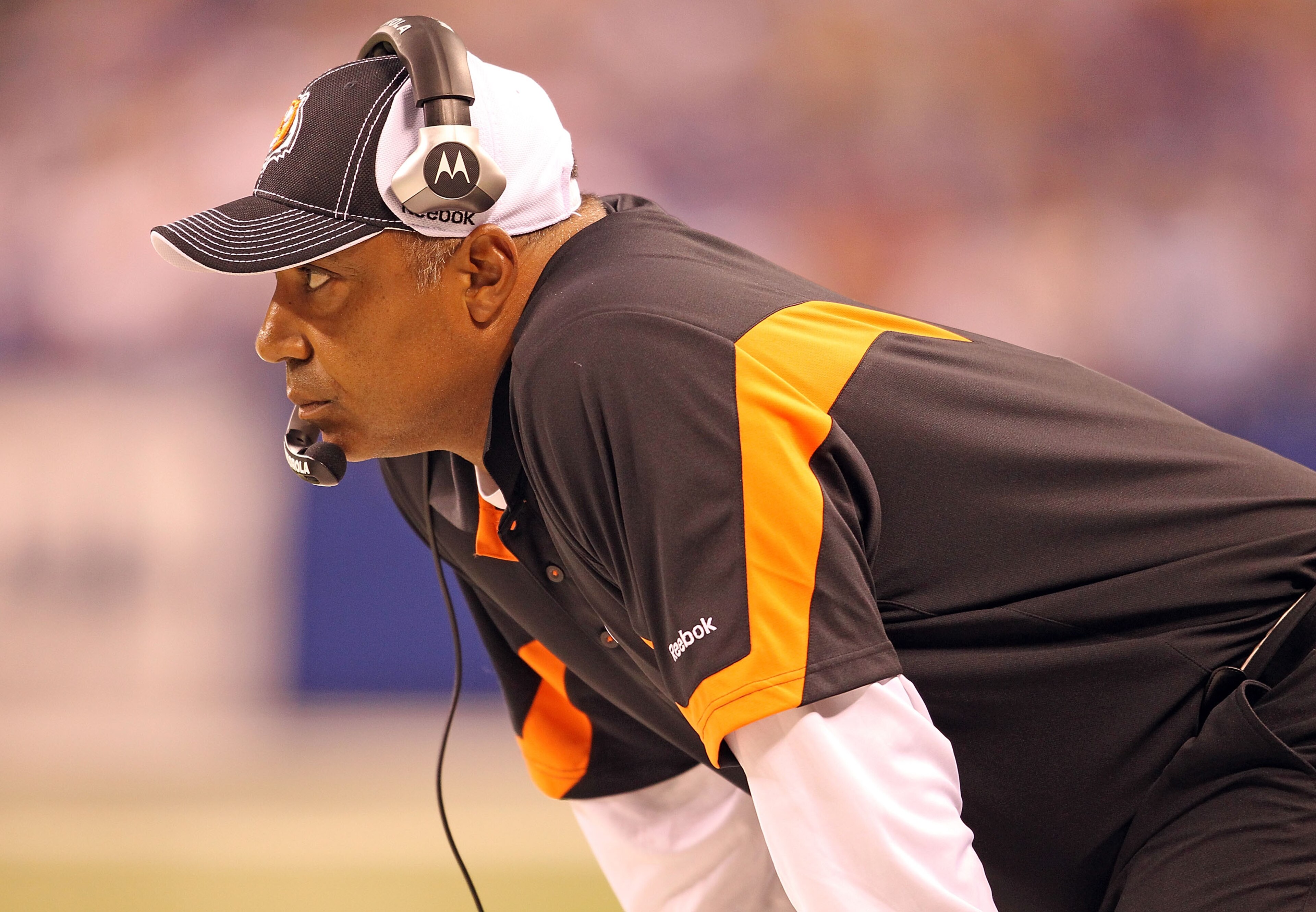 INDIANAPOLIS - SEPTEMBER 02: Marvin Lewis the Head Coach of the Cincinnati Bengals watches from the sidelines during the NFL preseason game against the Indianapolis Colts at Lucas Oil Stadium on September 2, 2010 in Indianapolis, Indiana. (Photo by Andy INDIANAPOLIS - SEPTEMBER 02: Marvin Lewis the Head Coach of the Cincinnati Bengals watches from the sidelines during the NFL preseason game against the Indianapolis Colts at Lucas Oil Stadium on September 2, 2010 in Indianapolis, Indiana. (Photo by Andy