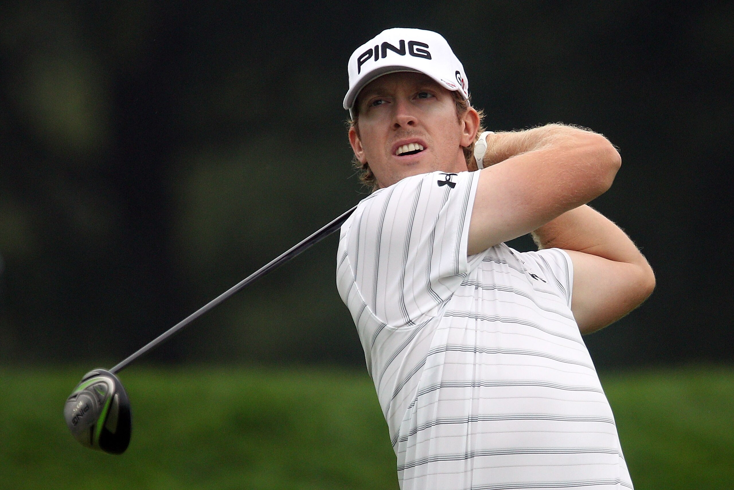 LEMONT, IL - SEPTEMBER 11:  Hunter Mahan tees off on the fifth hole during the third round of the BMW Championship at Cog Hill Golf & Country Club on September 11, 2010 in Lemont, Illinois.  (Photo by Scott Halleran/Getty Images)