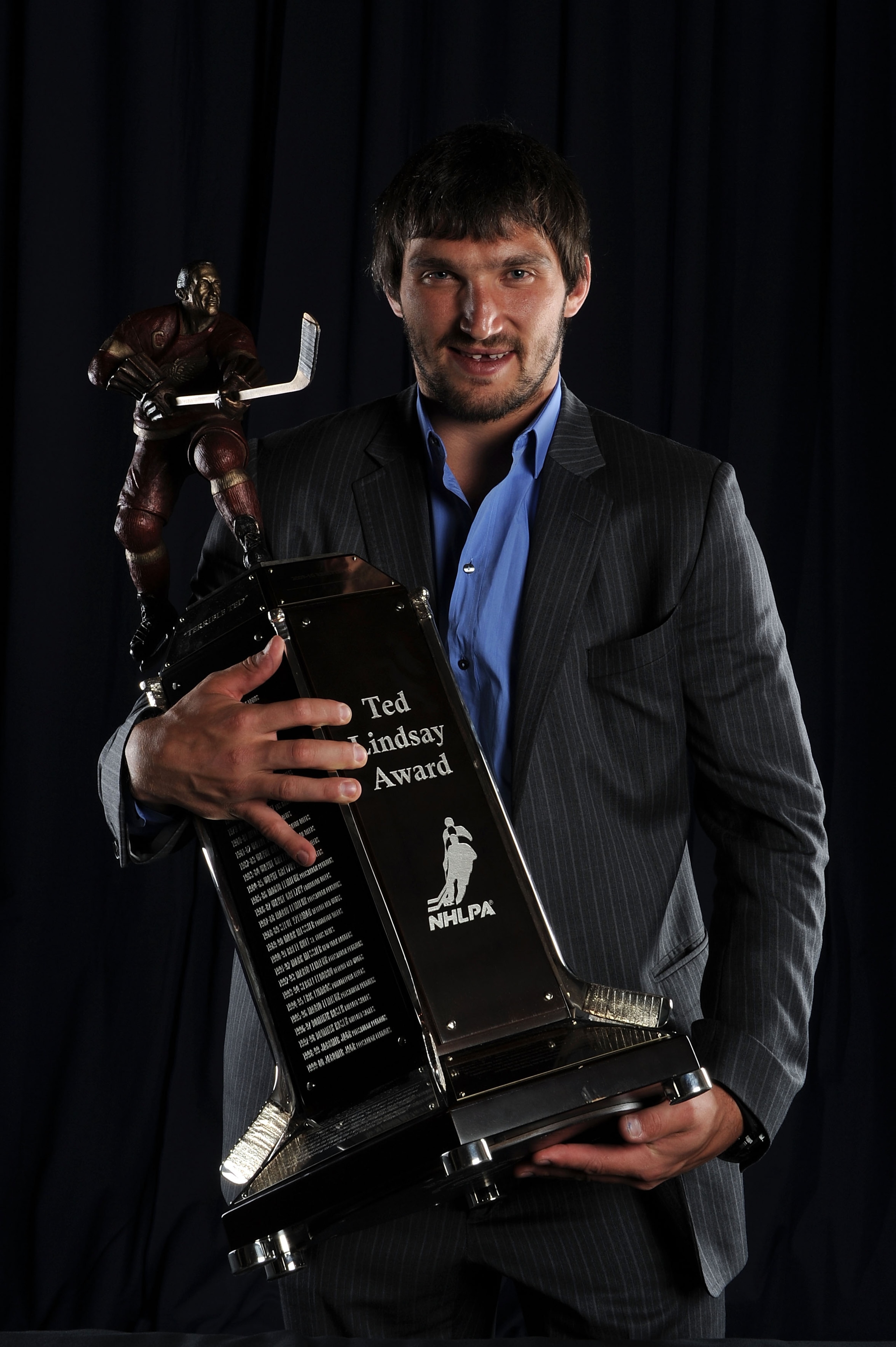 LAS VEGAS - JUNE 23:  Alex Ovechkin of the Washington Capitals poses for a portrait with the Ted Lindsay Award during the 2010 NHL Awards at the Palms Casino Resort on June 23, 2010 in Las Vegas, Nevada.  (Photo by Harry How/Getty Images)
